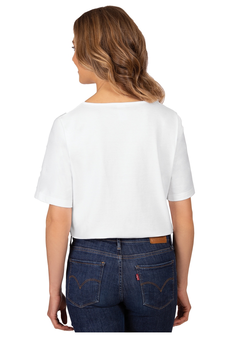 Trigema T-Shirt »TRIGEMA T-Shirt DELUXE Baumwolle mit Kristallsteinen«, (1 tlg.)
