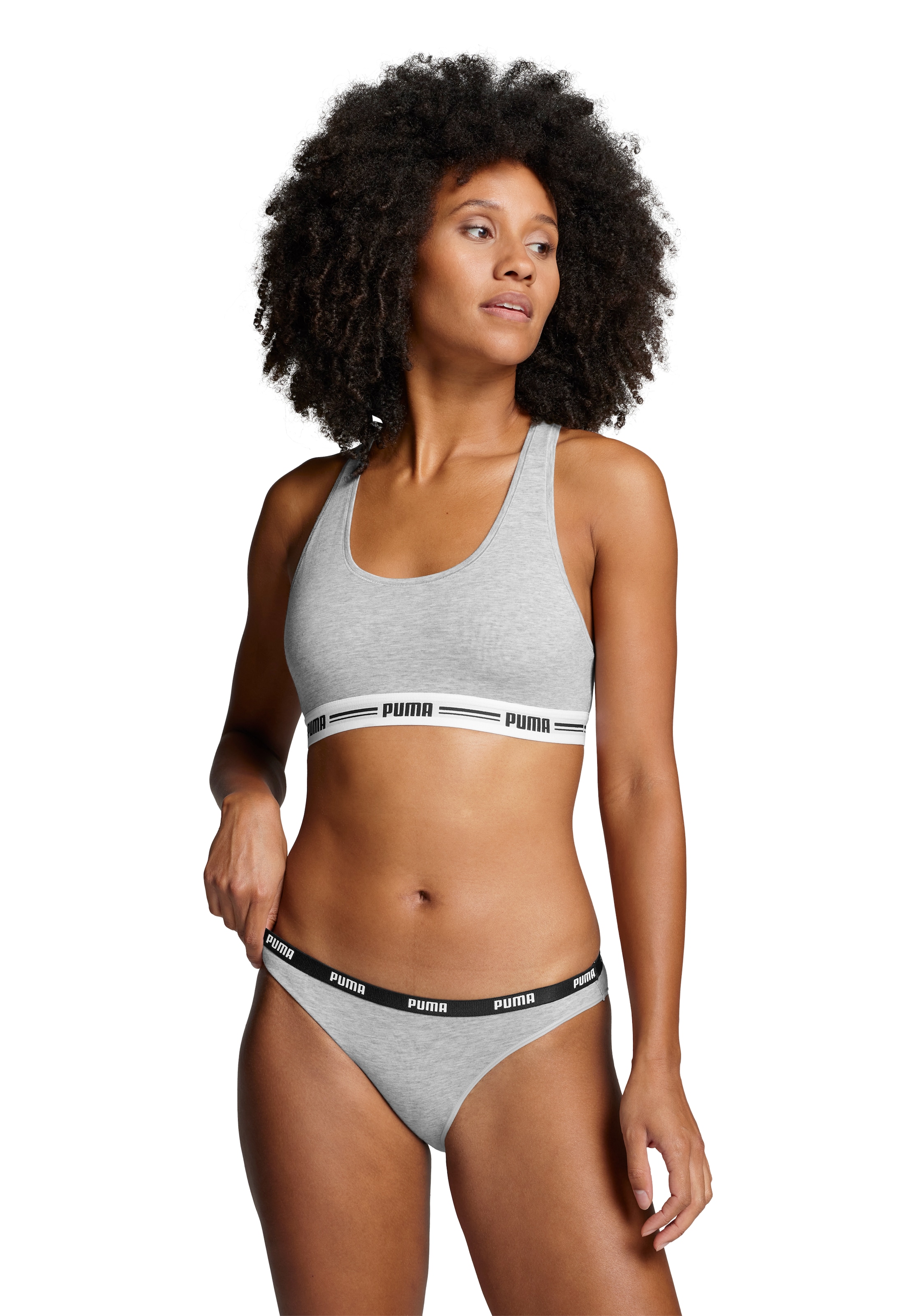 PUMA Bikinislip »PUMA WOMEN BIKINI 2P«, (2er Pack), Low-Rise Design, flache Nähte, elastischer Logobund