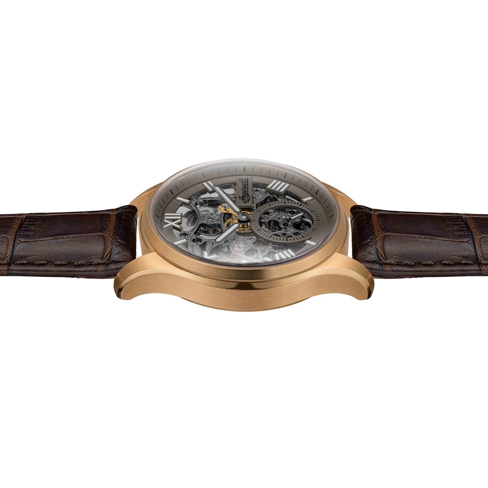 Ingersoll Automatikuhr »The Maverick« Armbanduhr, Herrenuhr, Mechanische Uhr, Lederarmband, analog