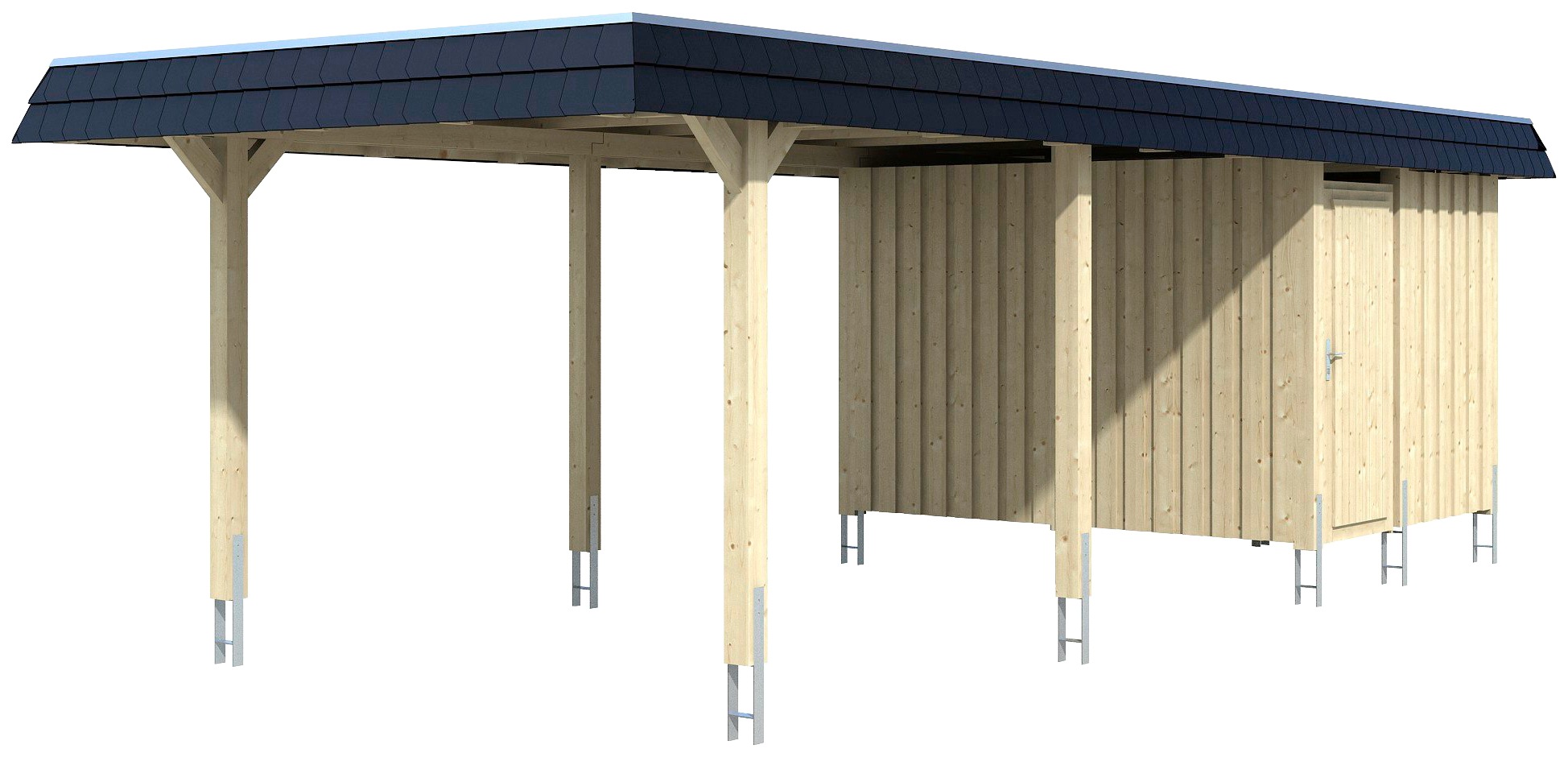 Skanholz Einzelcarport »Wendland«, 291 cm, dunkelgrau