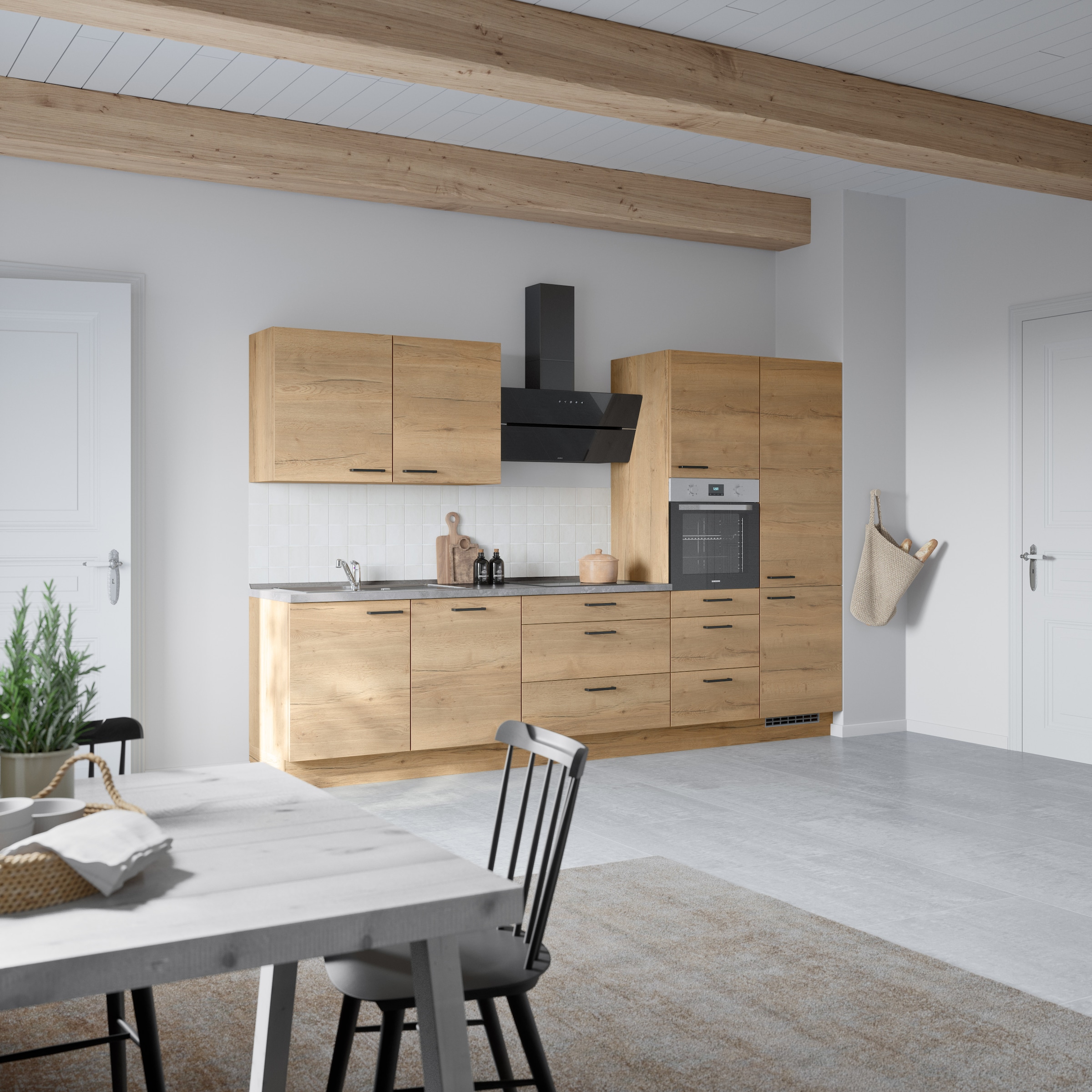 nobilia® Küchenzeile »"Structura II"«, vormontiert, Ausrichtung wählbar, Breite 330 cm, wahlw. mit E-Geräten