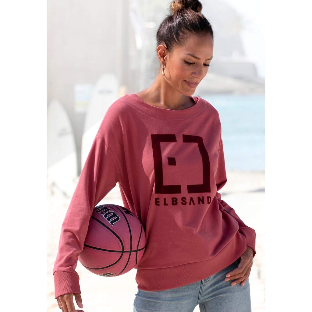 Elbsand Sweatshirt »Finnia«, mit Flockprint vorne