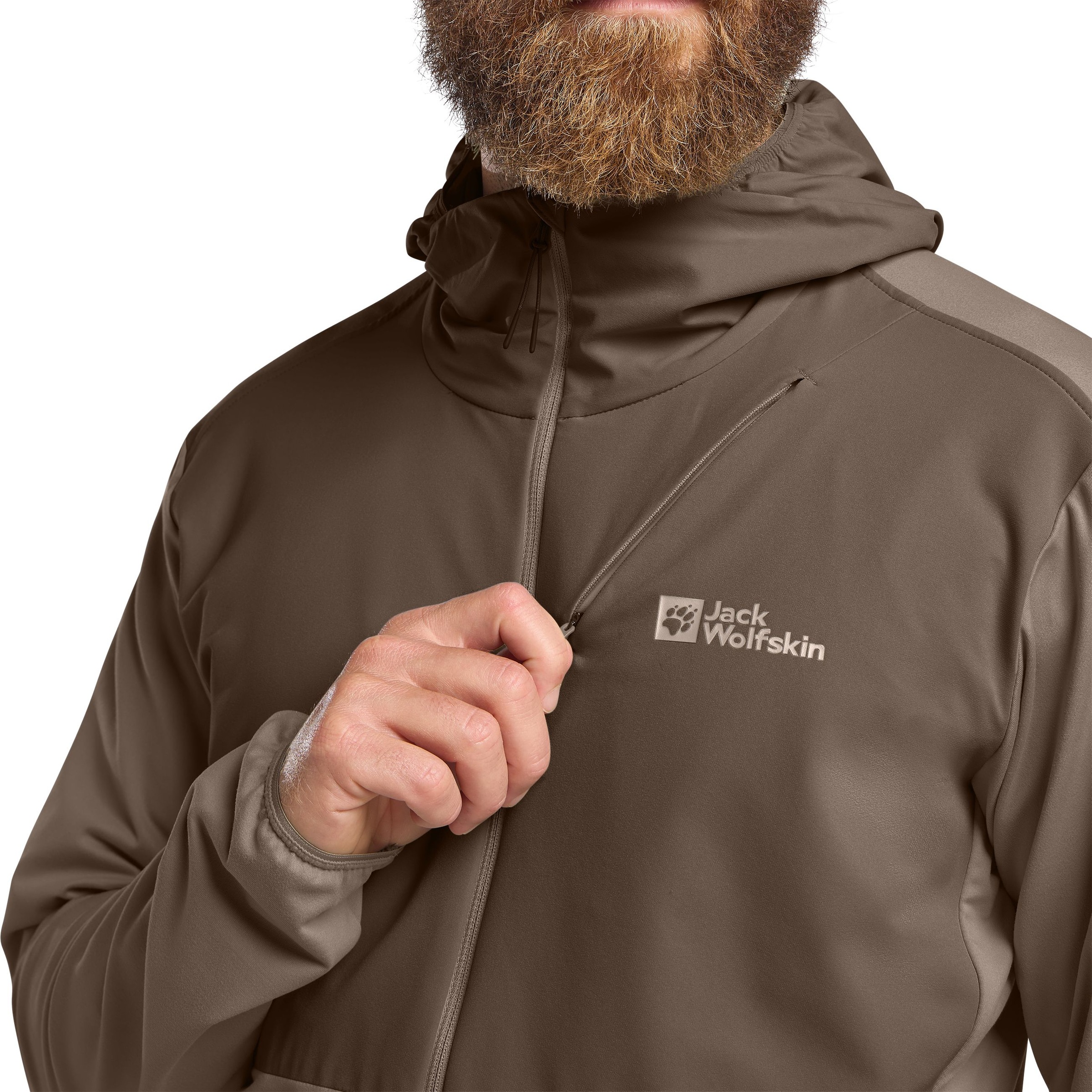 Jack Wolfskin Kapuzenfleecejacke »PRELIGHT TRAIL HOODY M«, mit Kapuze