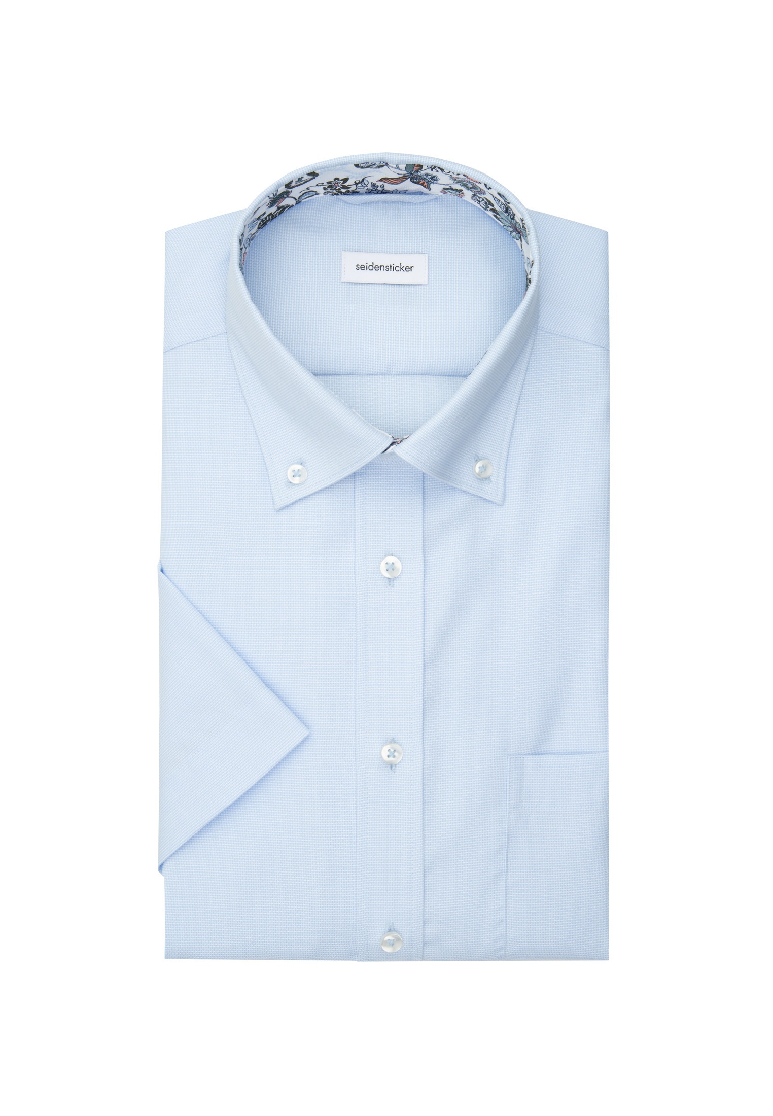 seidensticker Businesshemd »Regular«, Regular Kurzarm Button-Down-Kragen Struktur