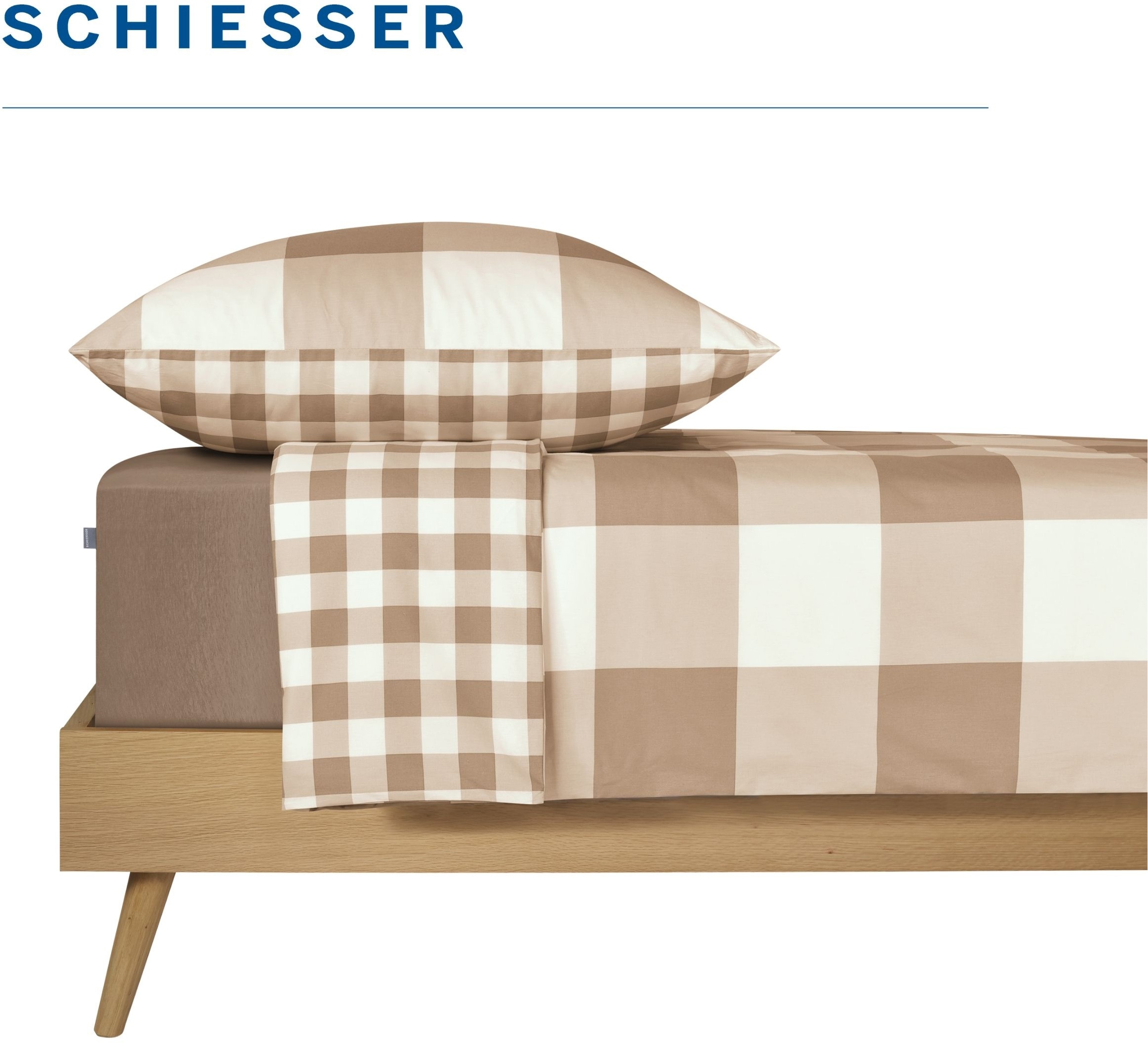 Schiesser Wendebettwäsche »Melvin aus weicher Baumwolle mit Karos« 2 Stk. OEKO-TEX® MADE IN GREEN
