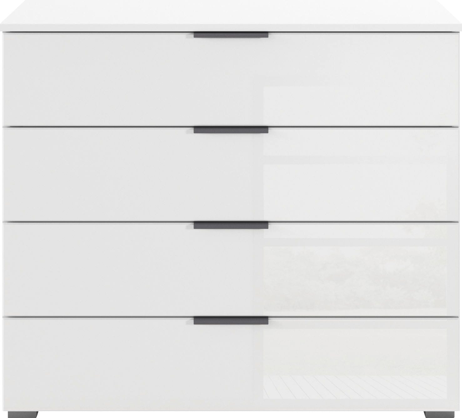 rauch Schubkastenkommode »Sideboard Schubladenkommode Schubladenkommode AGORDO mit Glasfront«, (in zwei Griff-Farben), Breite 93 cm mit 4 großen Schubladen für viel Stauraum MADE IN GERMANY