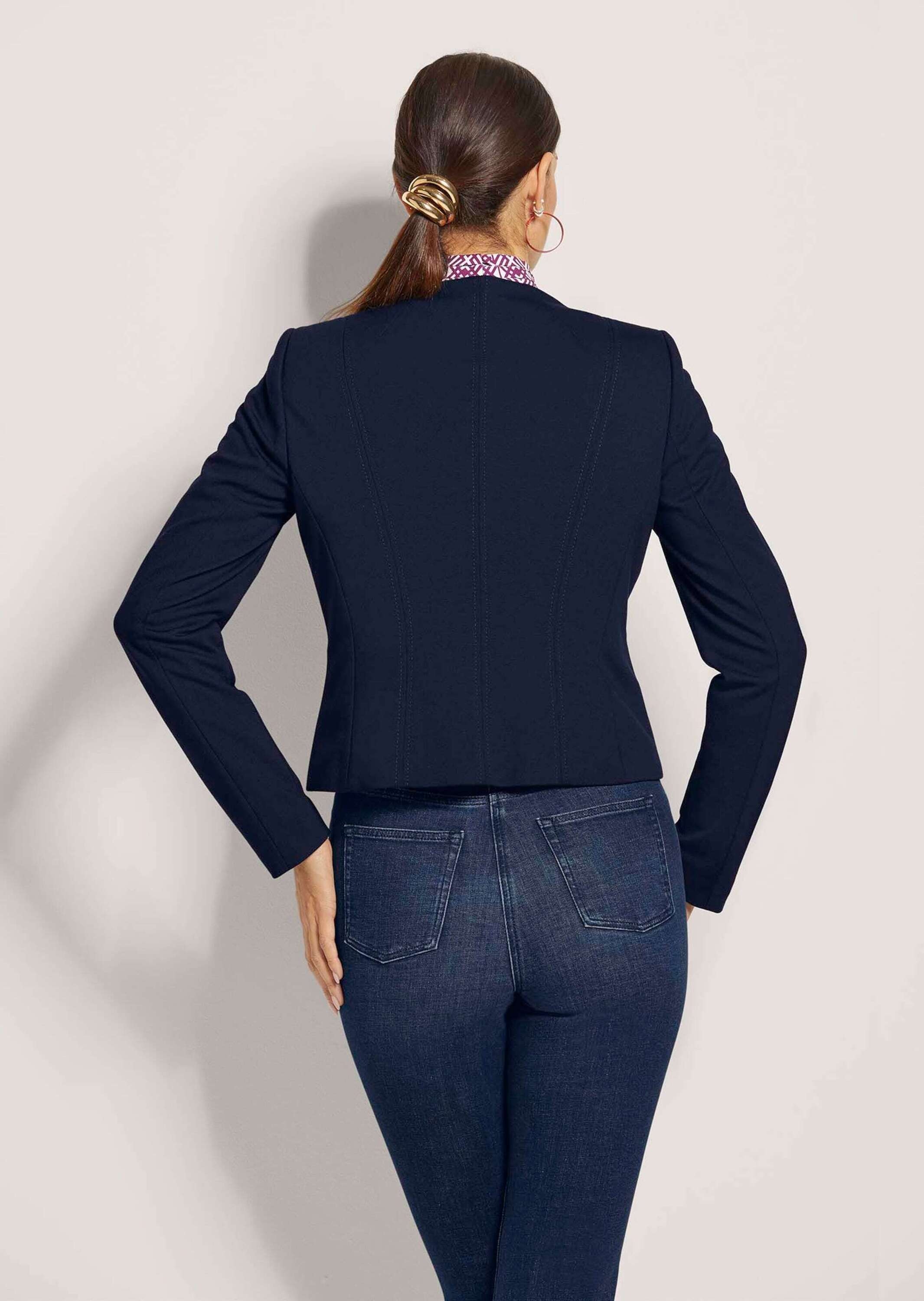 MADELEINE Kurzblazer »Blazer Kragenloser Kurzblazer mit Reißverschluss«