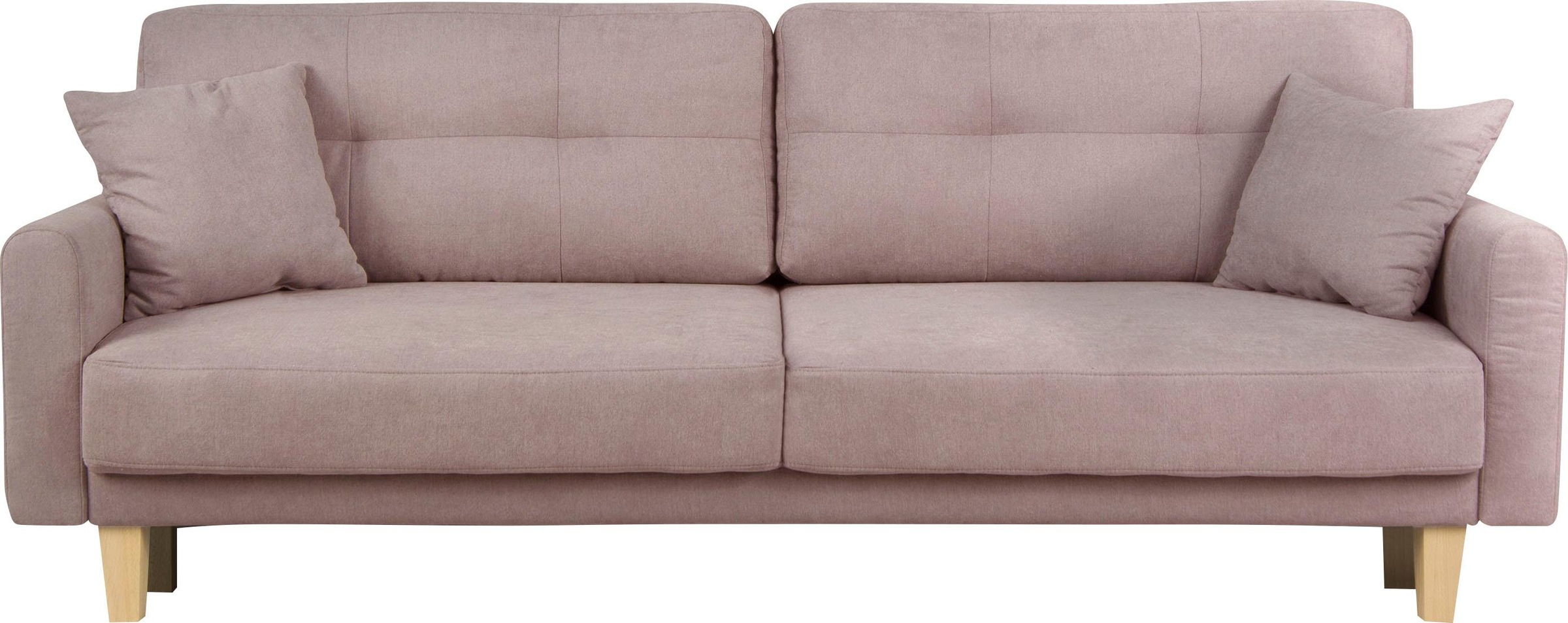 OTTO home 3-Sitzer "TRIPLO optionale Schlafsofa mit Bettkasten, Maße B/T/H: 215/100/89 cm" Wahlweise Bettfunktion - Liegefläche 145x191 cm, Rücken-, Zierkissen