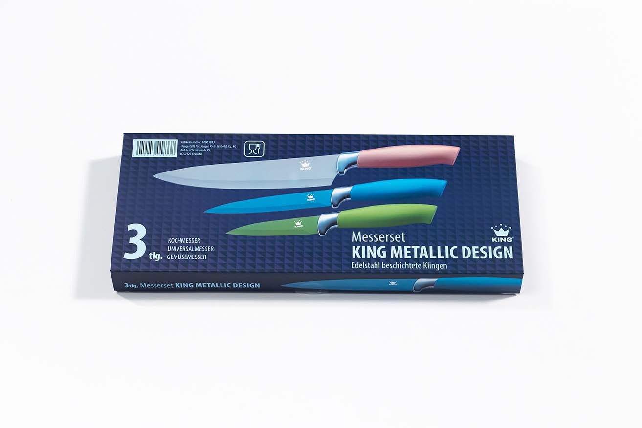 KING Messer-Set »AROMI Metallic« inklusive 3tlg. Schüssel-Set