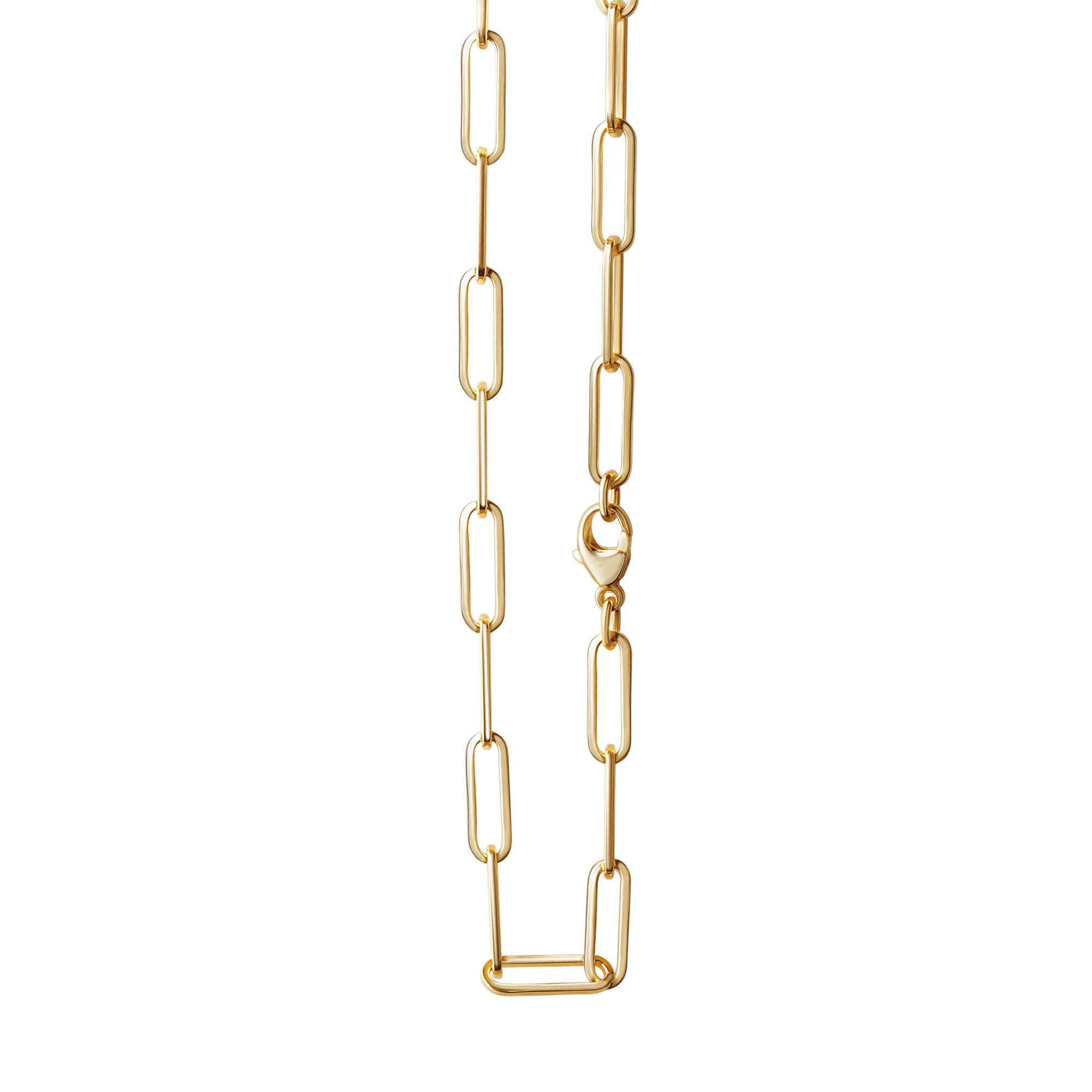 Collierkettchen VIVANCE "925/- Sterling Silber vergoldet Gliederkette 55 cm", gelb, Halsketten, Damen, 55cm, Silber 925 (Sterlingsilber), L: 55 B: 4,8mm, glänzend, B:4,8mm 2