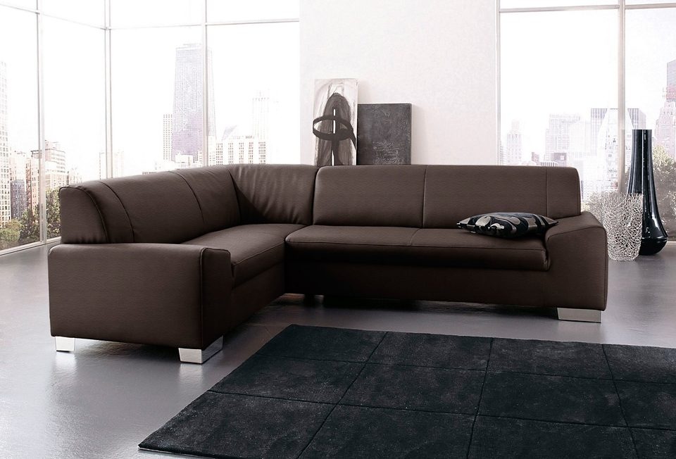 DOMO collection Ecksofa "Alisson, zeitlose Optik, flache Armlehnen, L-Form" günstig online kaufen