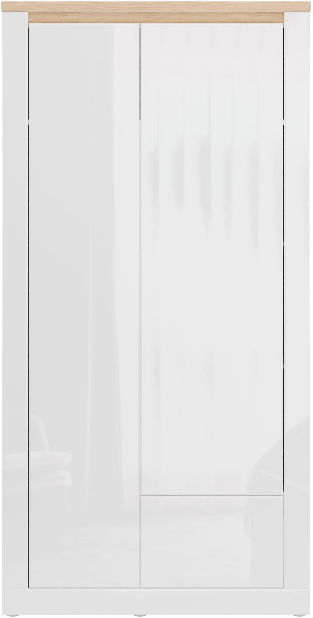 FORTE Kleiderschrank »grifflos, Push to Open, Front glänzend« B/H/T 96,4/192,2/59,7 cm inklusive Beleuchtung