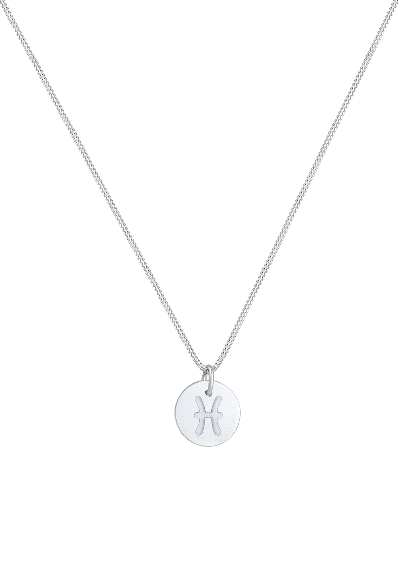 Elli Kette mit Anhänger »Sternzeichen Fische Astro Symbol Matt 925 Silber«