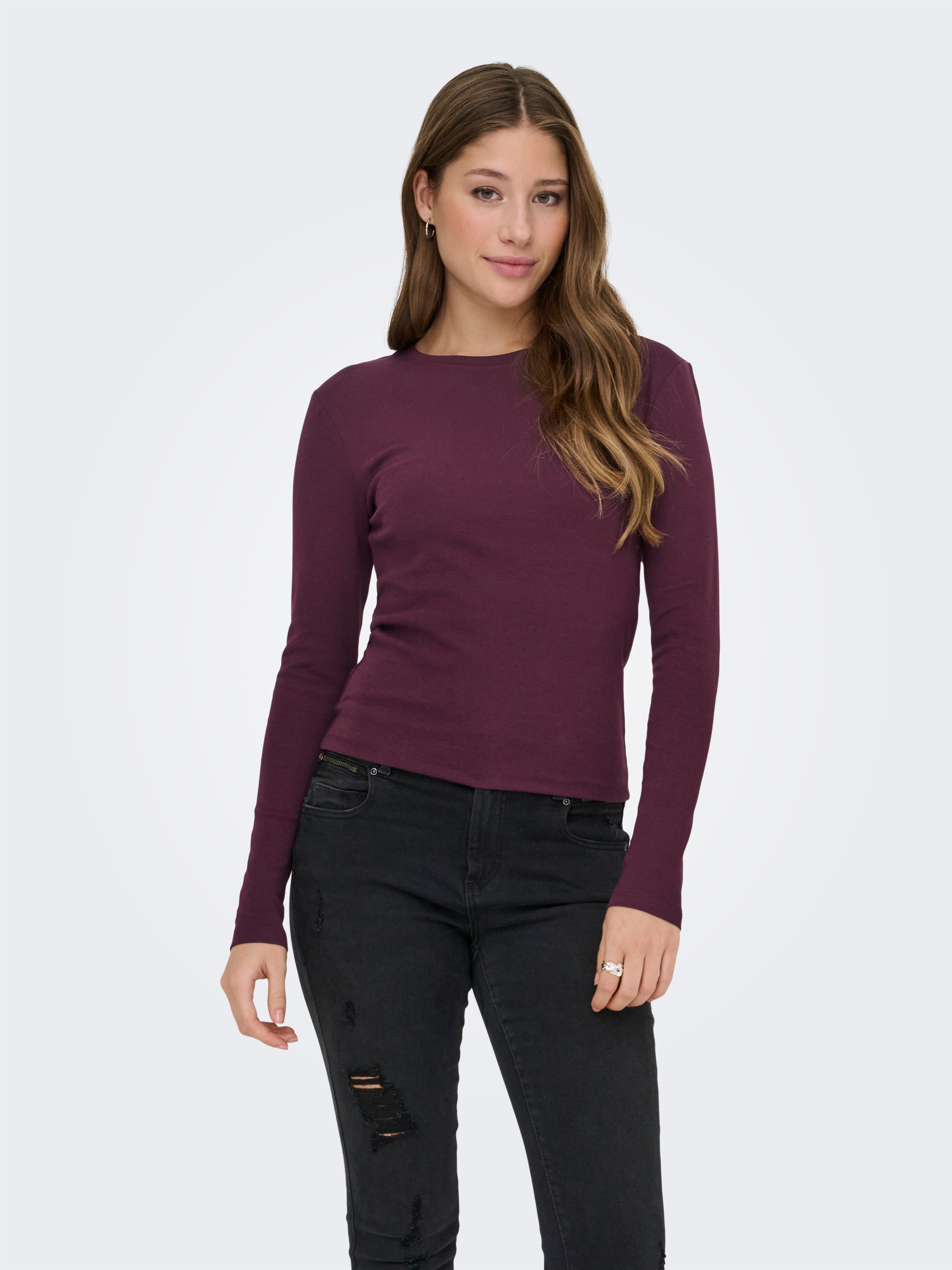 ONLY Langarmshirt "ONLRILEY O-NECK L/S TOP JRS" günstig online kaufen