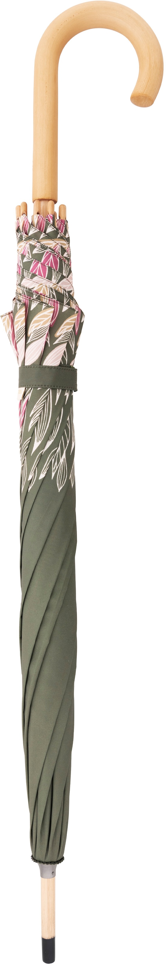 doppler® Stockregenschirm »nature Long, intention olive«, aus recyceltem  Material mit Schirmgriff aus Holz online kaufen | BAUR | Taschenschirme