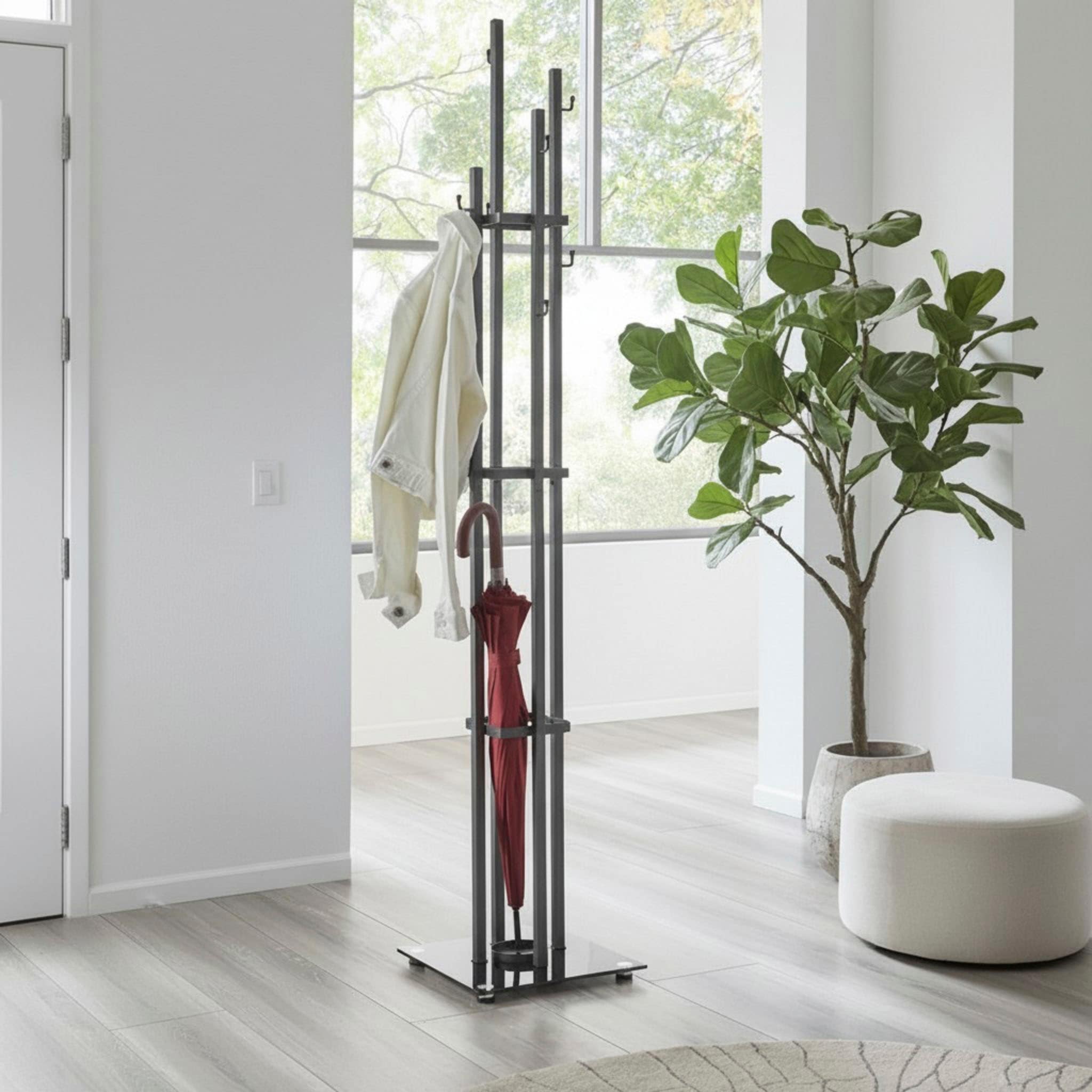 HAKU Garderobenständer »Kleiderständer, Standgarderobe« quadratisch - aus Metall Anthrazit - B/T/H 35/35/183 cm