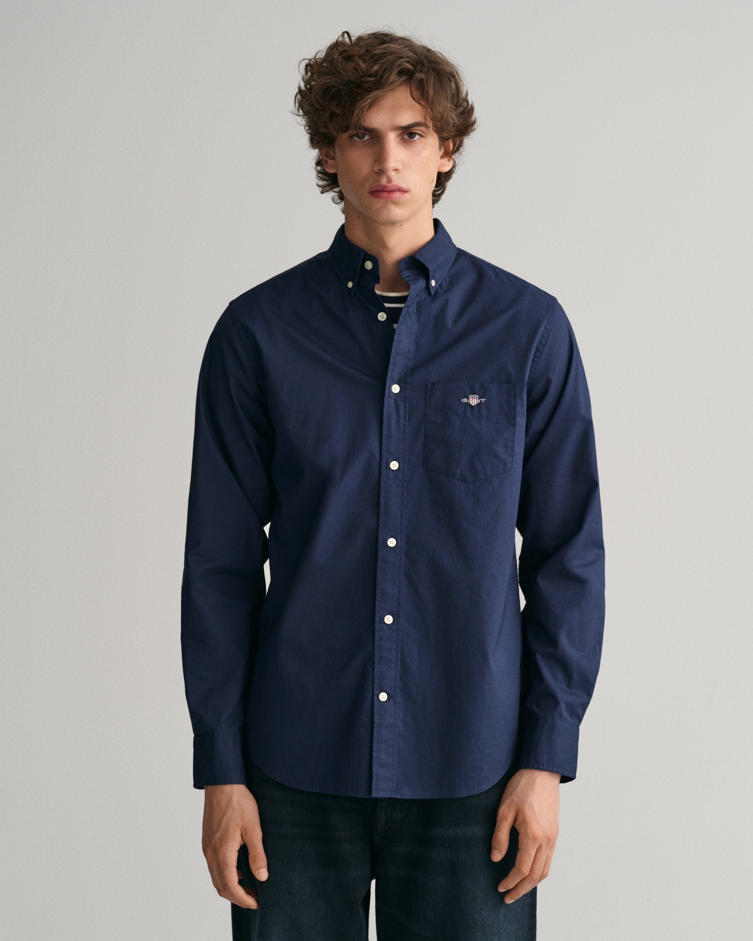Gant 1100000002199 "Regular Fit Popeline Hemd leicht strapazierfähig pflegeleicht" mit Label Stickerei auf der Brusttasche