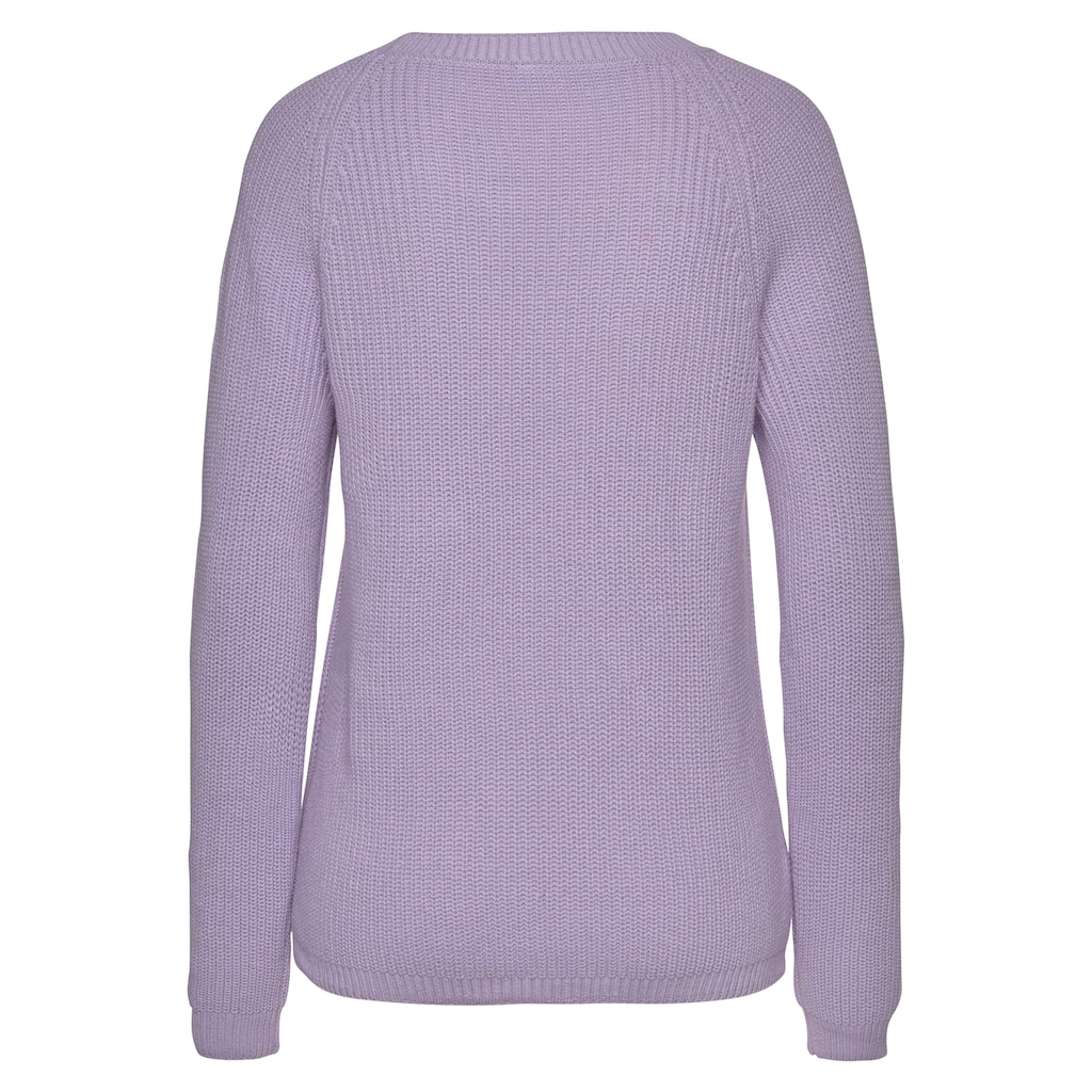 LASCANA Strickpullover, mit Spitzeneinsätzen