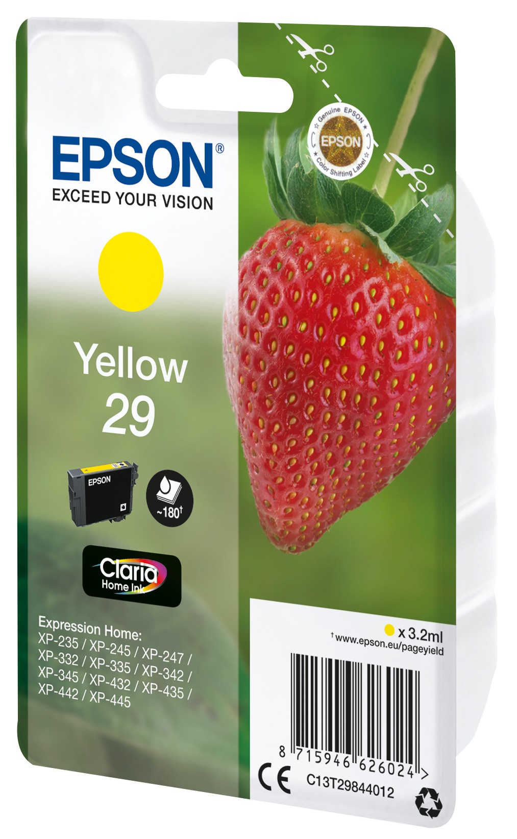 Epson Tintenpatrone »Epson Strawberry Singlepack Yellow 29 Claria Home Ink«