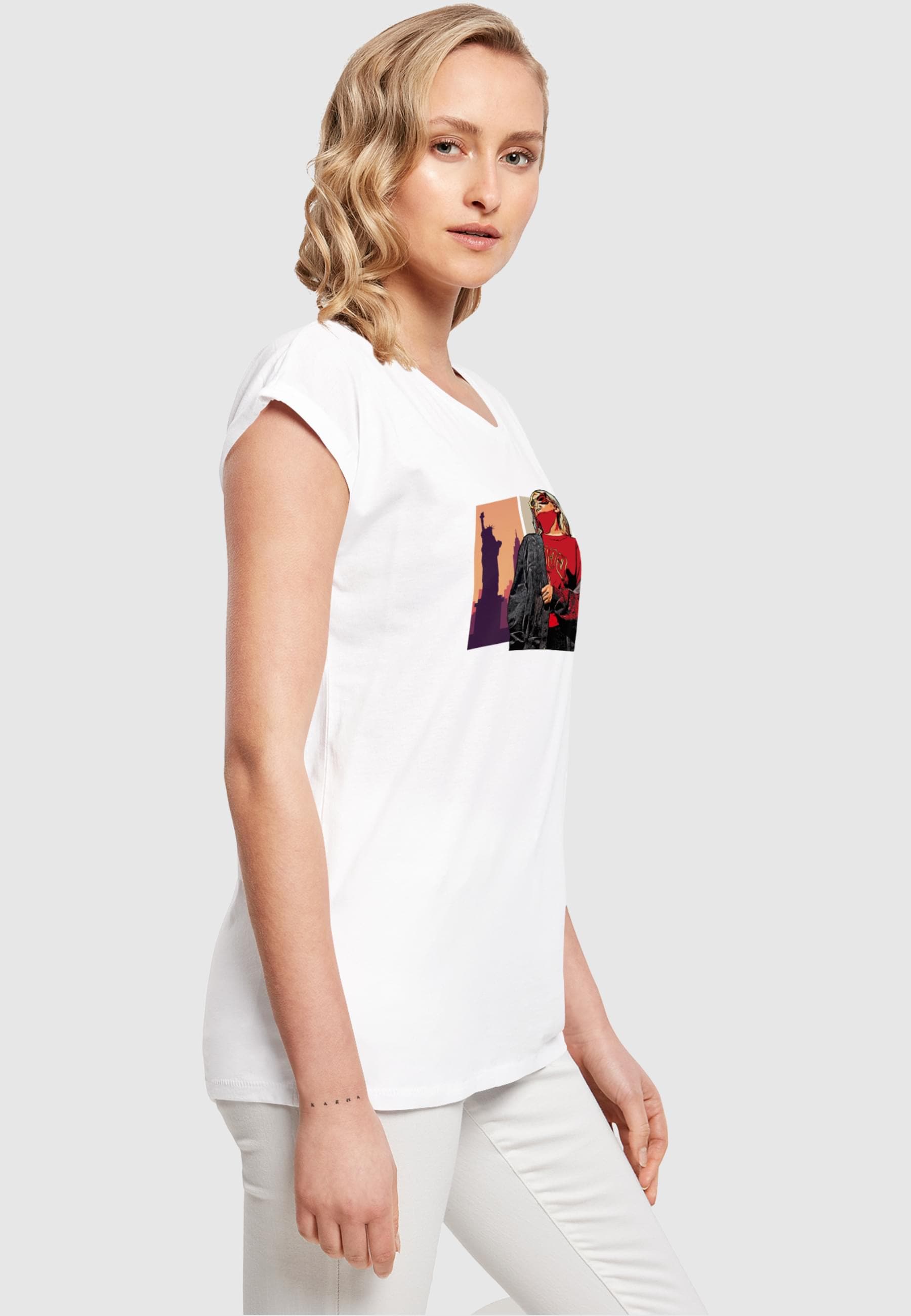 Merchcode T-Shirt »Merchcode Damen Laides Grand Red Girl Extended Shoulder Tee«, (1 tlg.)