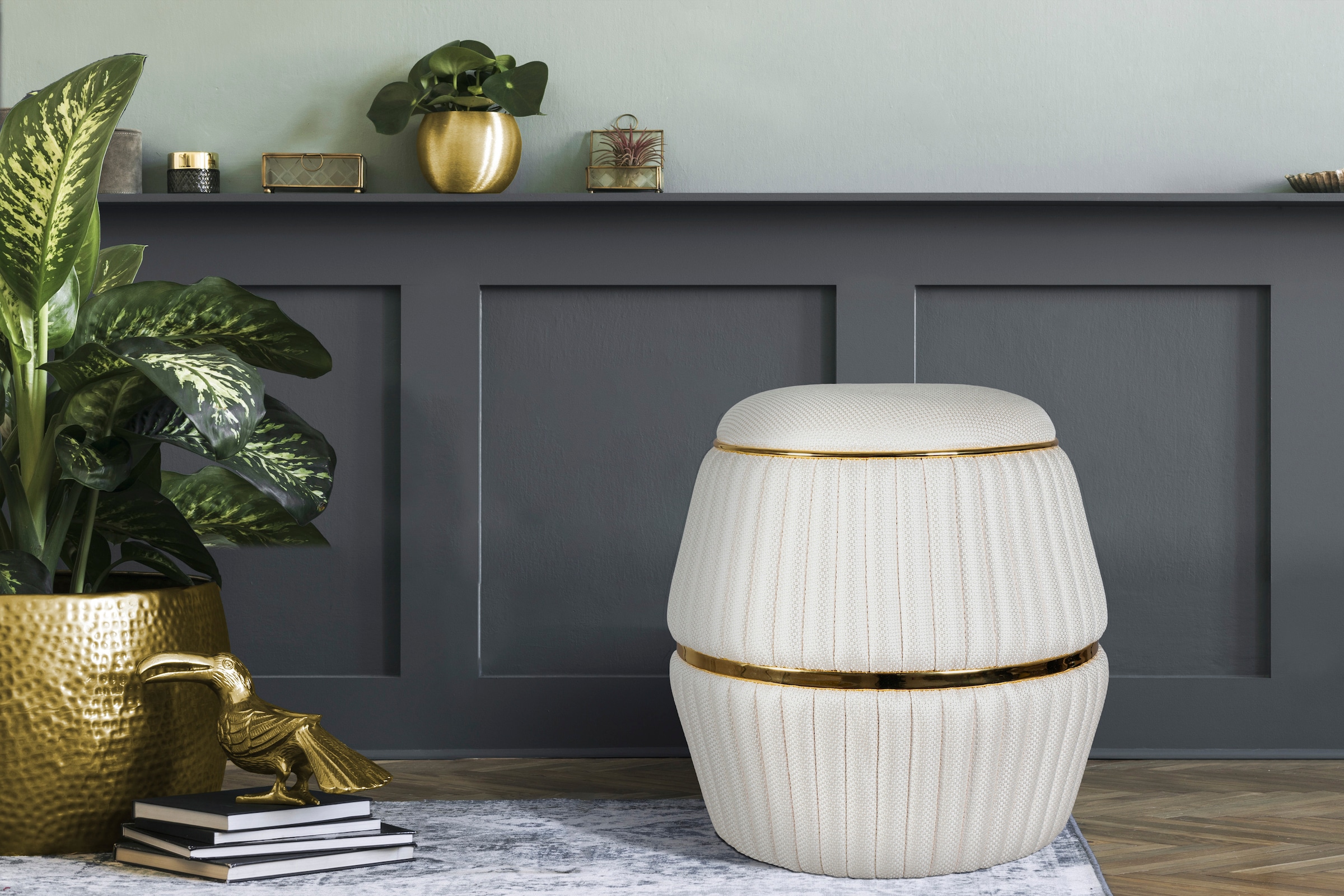 Kayoom "Hocker Doric, trendiger Look, ästhetische Farbgebung, schöne Steppu günstig online kaufen