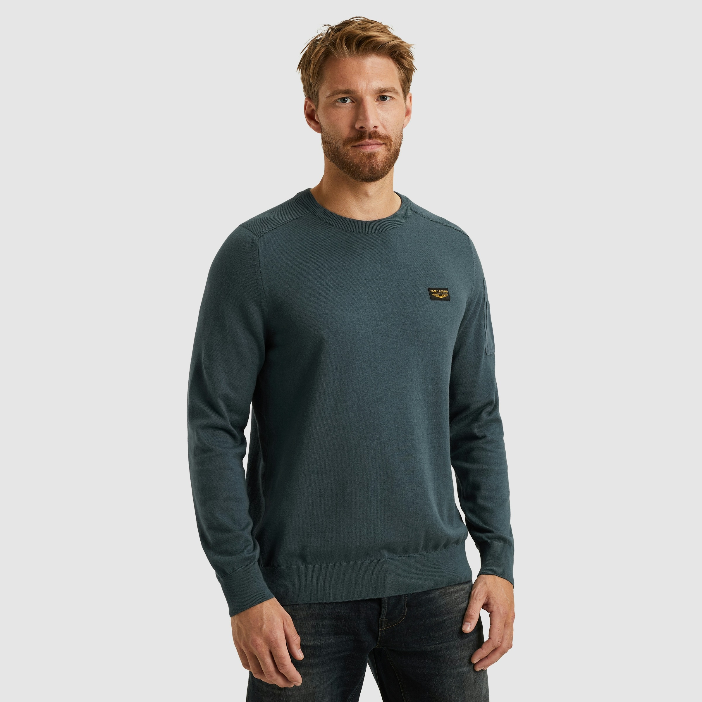 PME LEGEND Rundhalspullover, mit Logo Stickerei günstig online kaufen