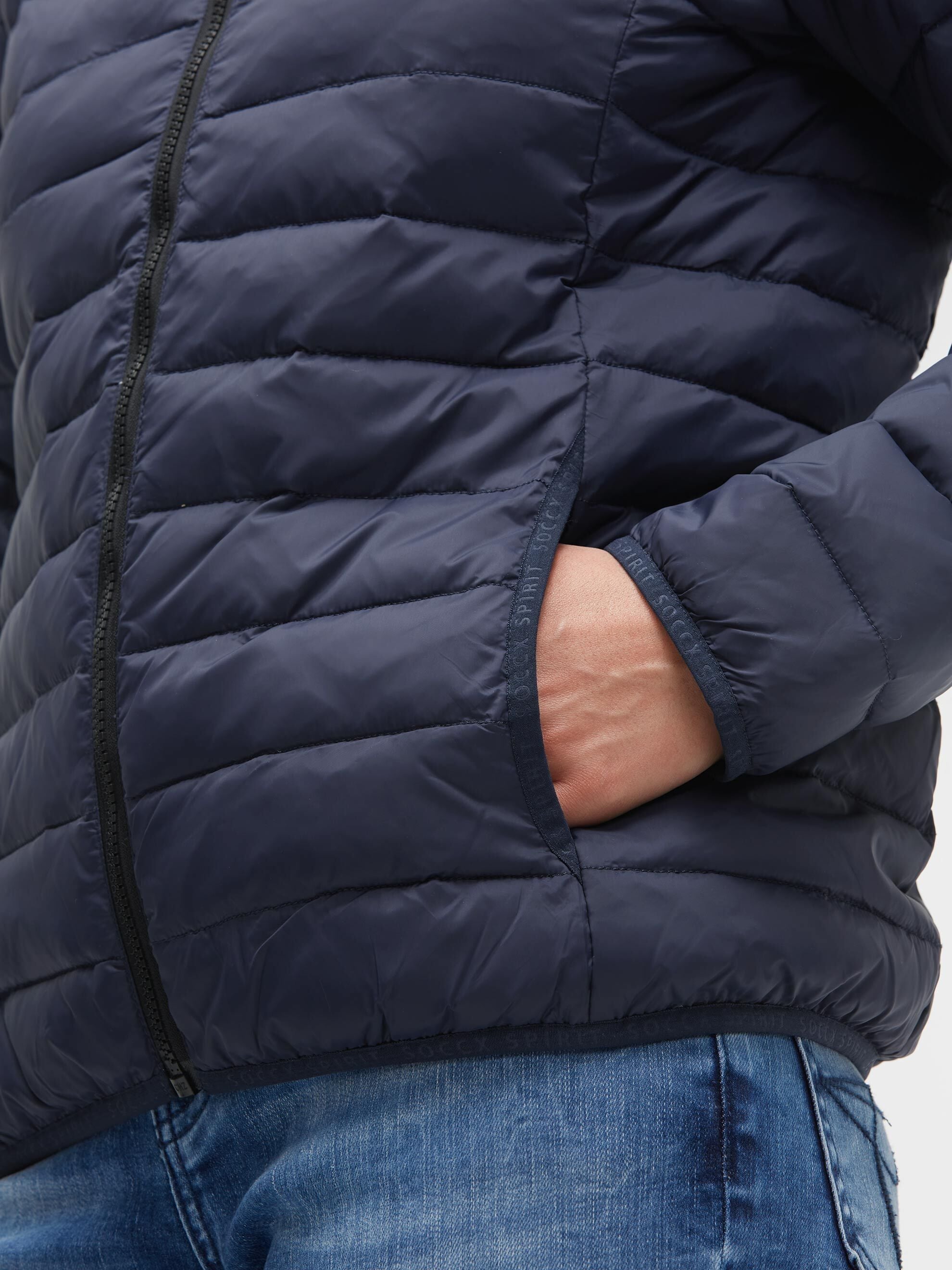 SOCCX Outdoorjacke mit Kapuze mit elastischem Saumabschluss