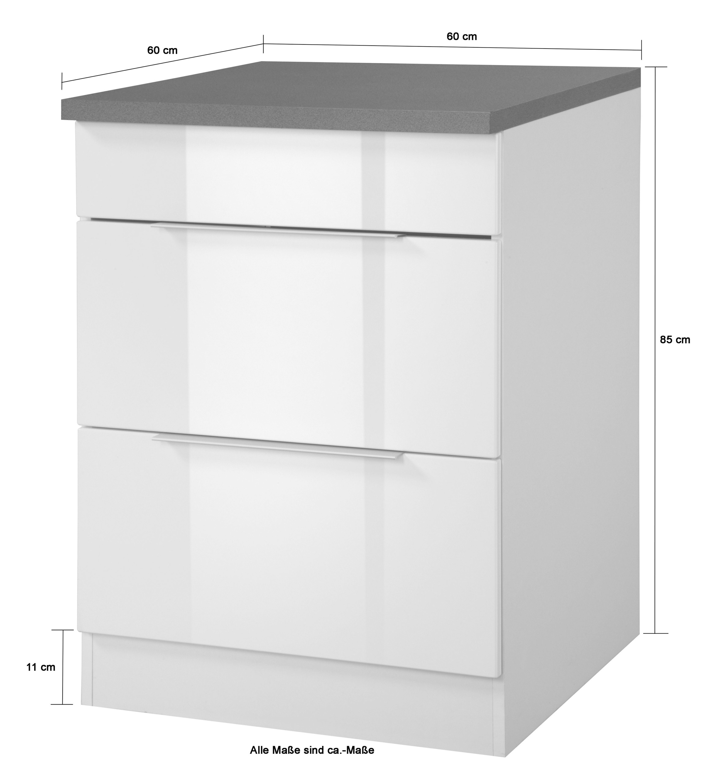 KOCHSTATION Kochfeldumbauschrank »KS-Brindisi«, 60 cm breit, für autarkes Kochfeld