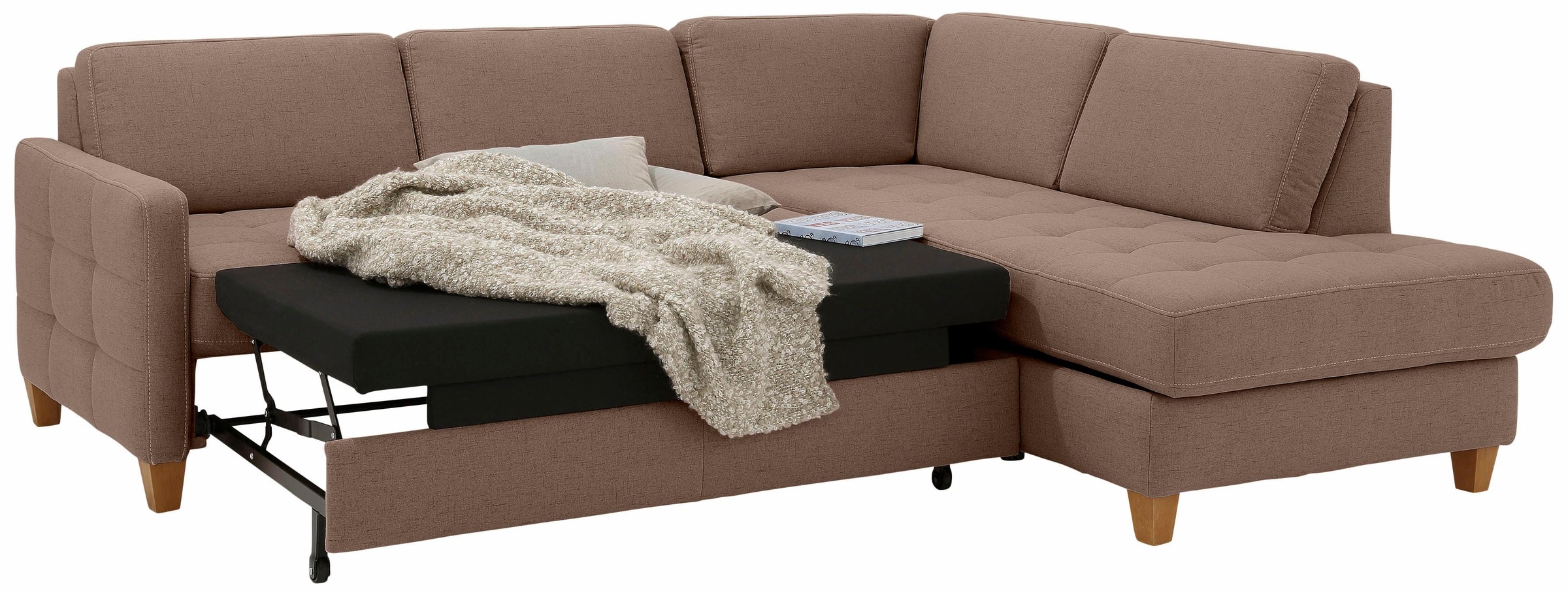 Home affaire Ecksofa »Earl L-Form«, wahlweise auch mit Bettfunktion oder Bettfunktion mit Bettkasten