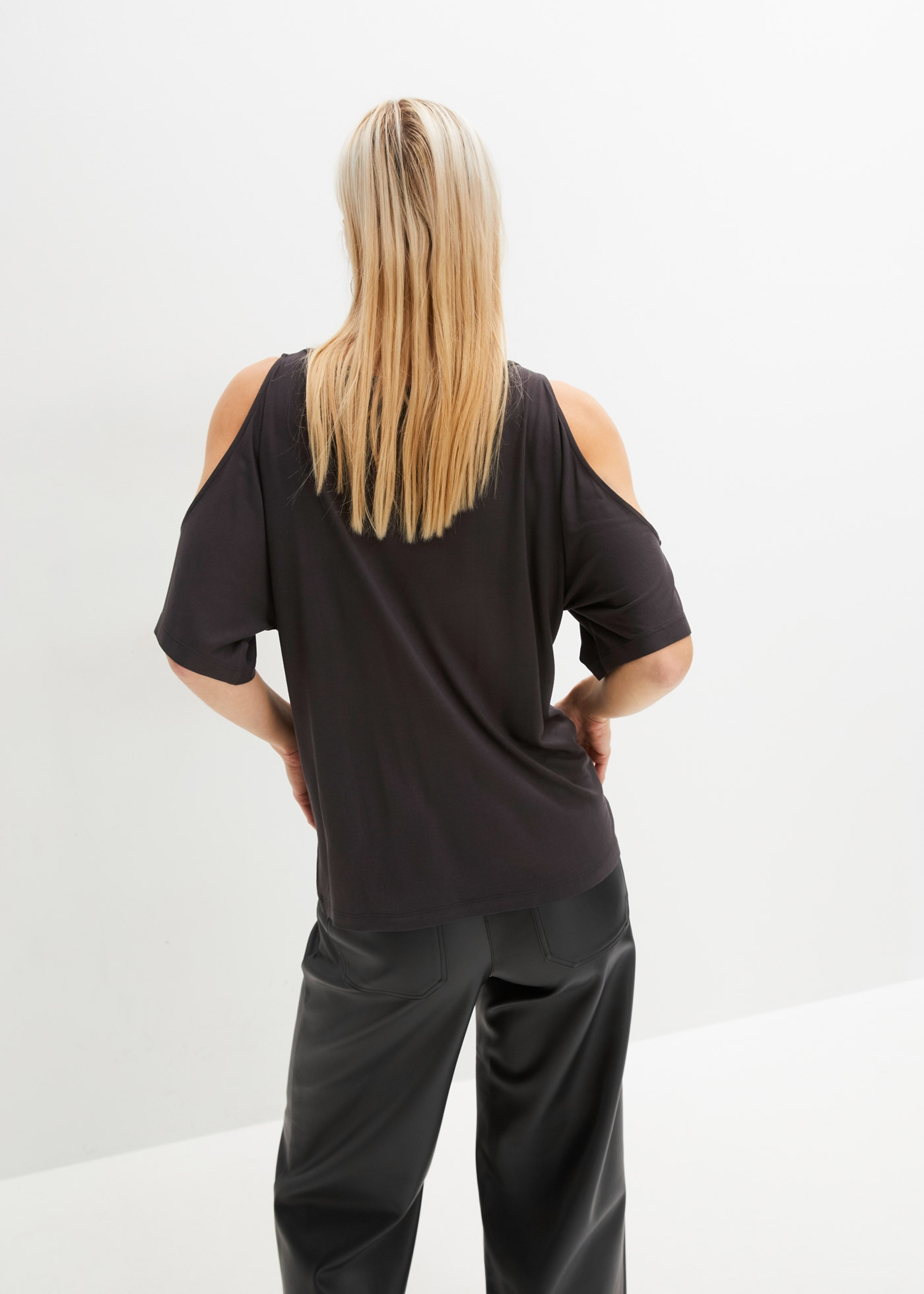 bonprix T-Shirt »Cold-Shoulder-Shirt aus Viskose« Cold-Shoulder-Shirt aus Viskose