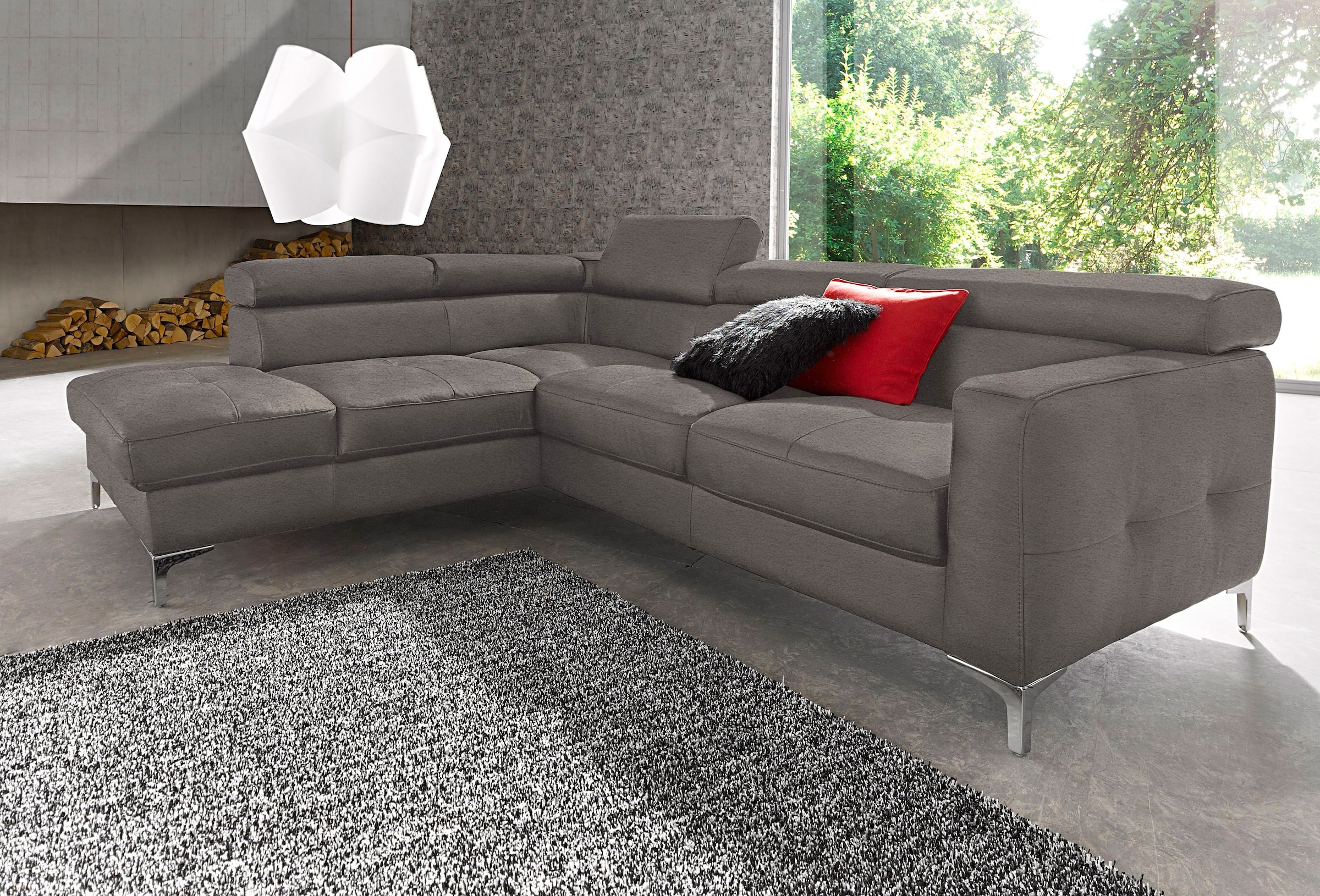 COTTA Ecksofa "Sammy L-Form" mit Kopfteilverstellung, wahlweise mit Schlaffunktion & Bettkasten