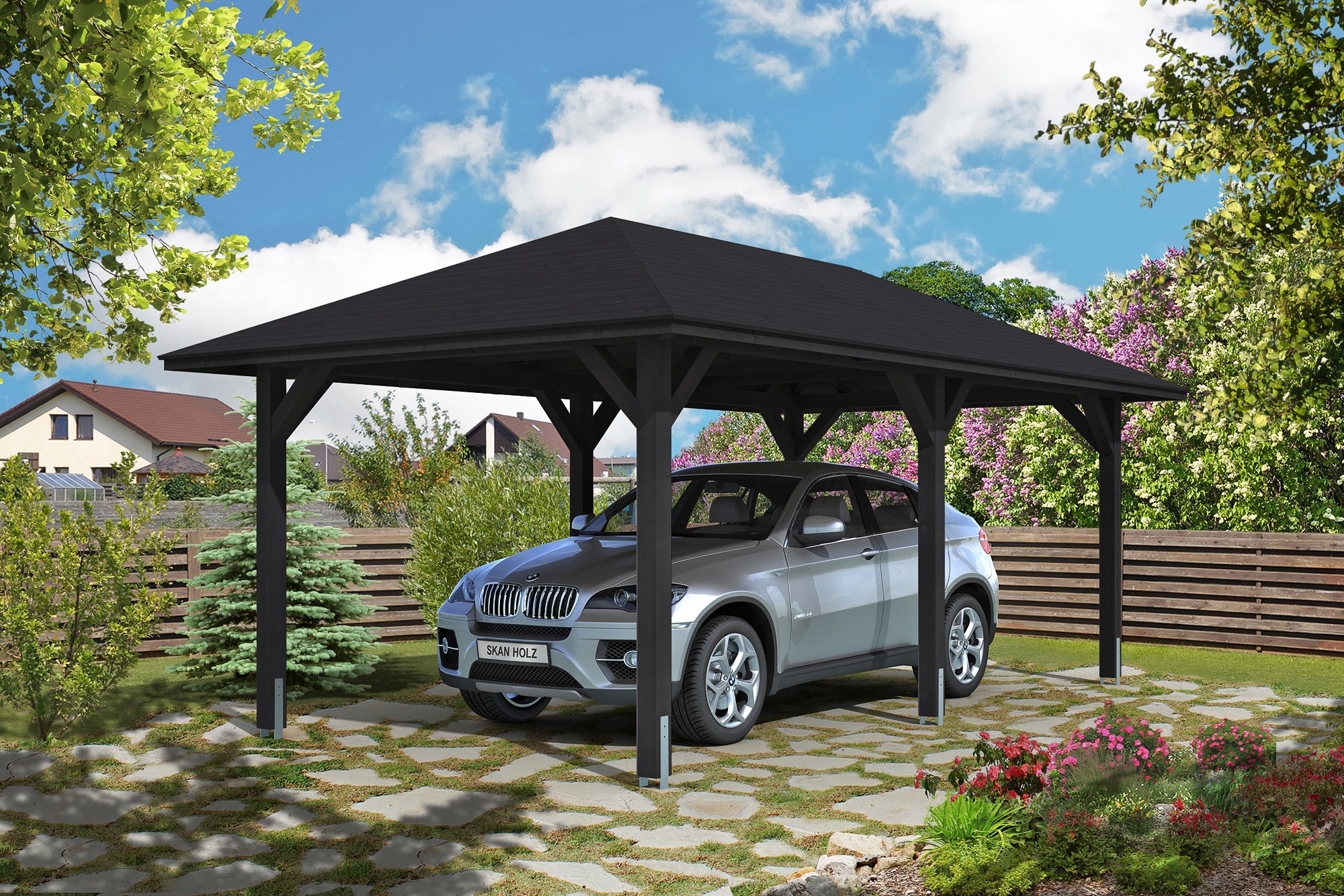 Skanholz Einzelcarport »Taunus«, 270 cm, Anthrazit