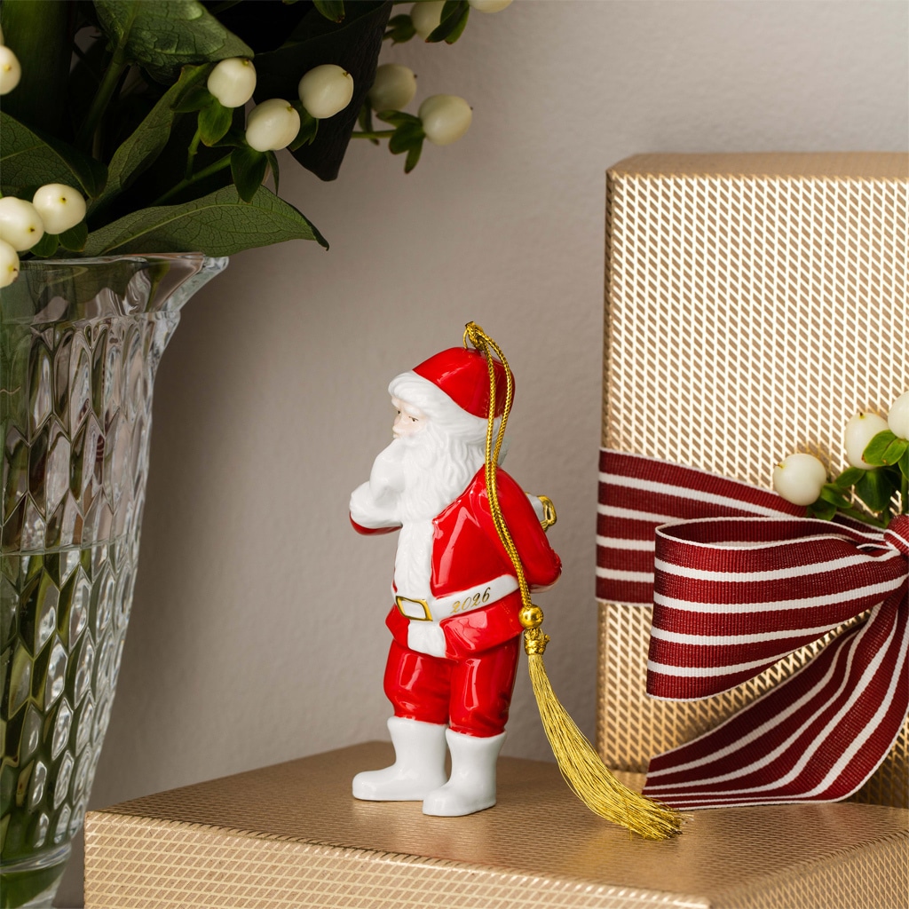 Villeroy & Boch Weihnachtsfigur »Ornamente Santa 2026 Christmas Classics 4,3 x 5,7 x 11,1 cm 6er Set weiß-gold« Nur Dekoration