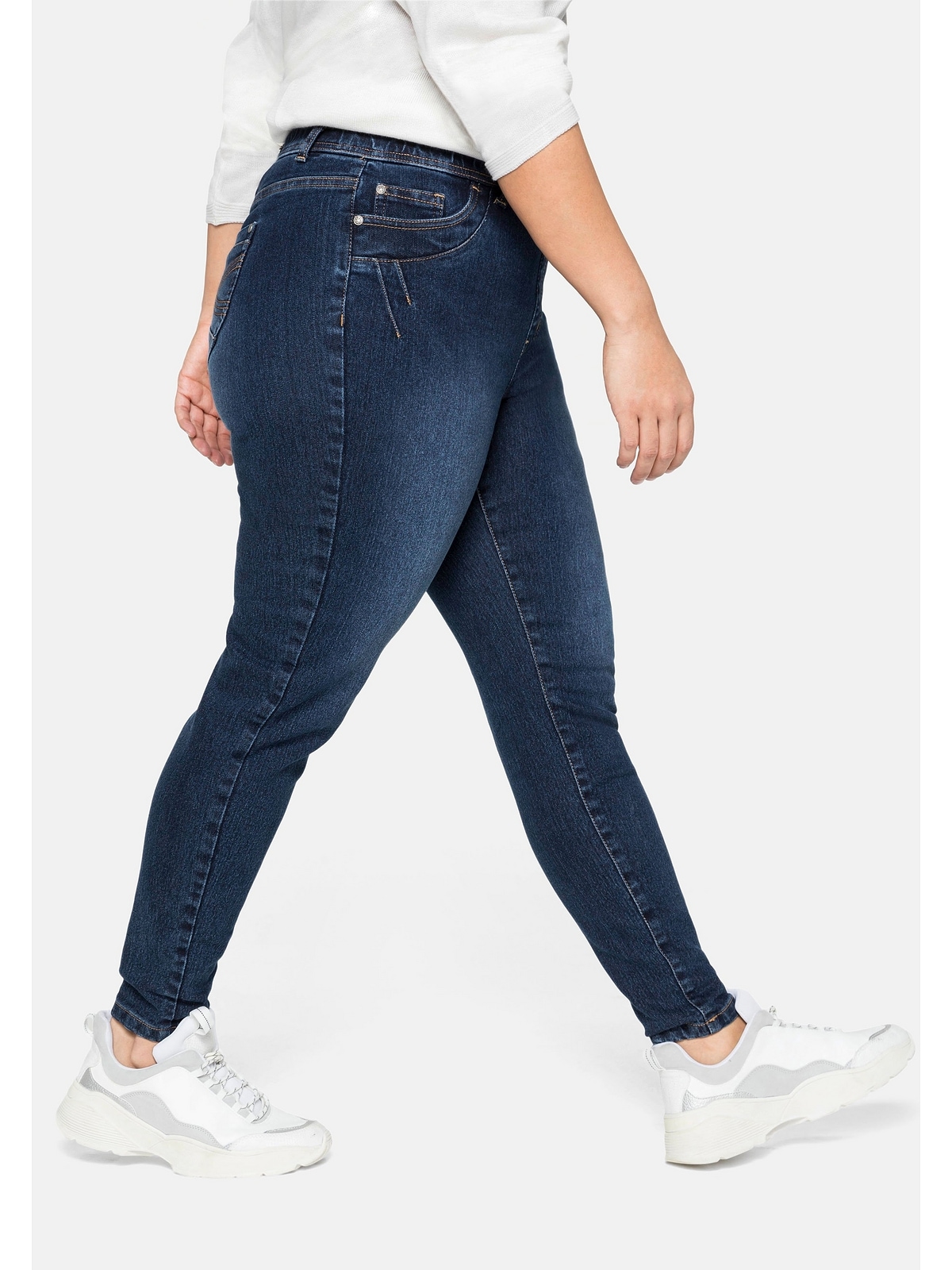 Größen«, mit | Stretch-Jeans Sheego bestellen BAUR und Gummibund Gürtelschlaufen »Große