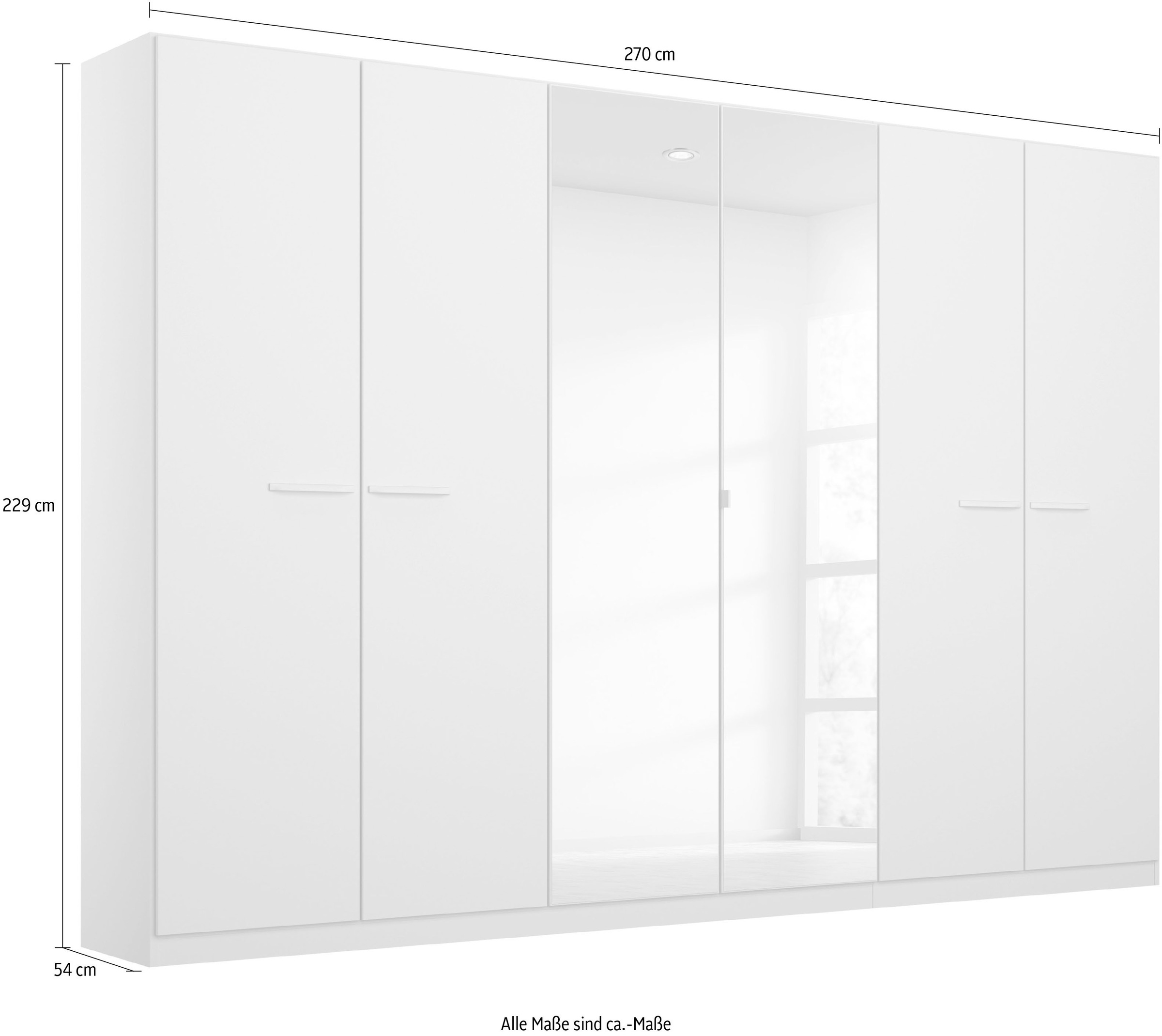 rauch Drehtürenschrank »Kleiderschrank Schrank Garderobe TOPSELLER OTELI inkl. Inneneinteilung«, (erhältlich in Breiten 91-360 cm, ab Breite 136cm inkl. Innenschubladen), mit zusätzlichen Einlegeböden, optional mit Spiegel MADE IN GERMANY