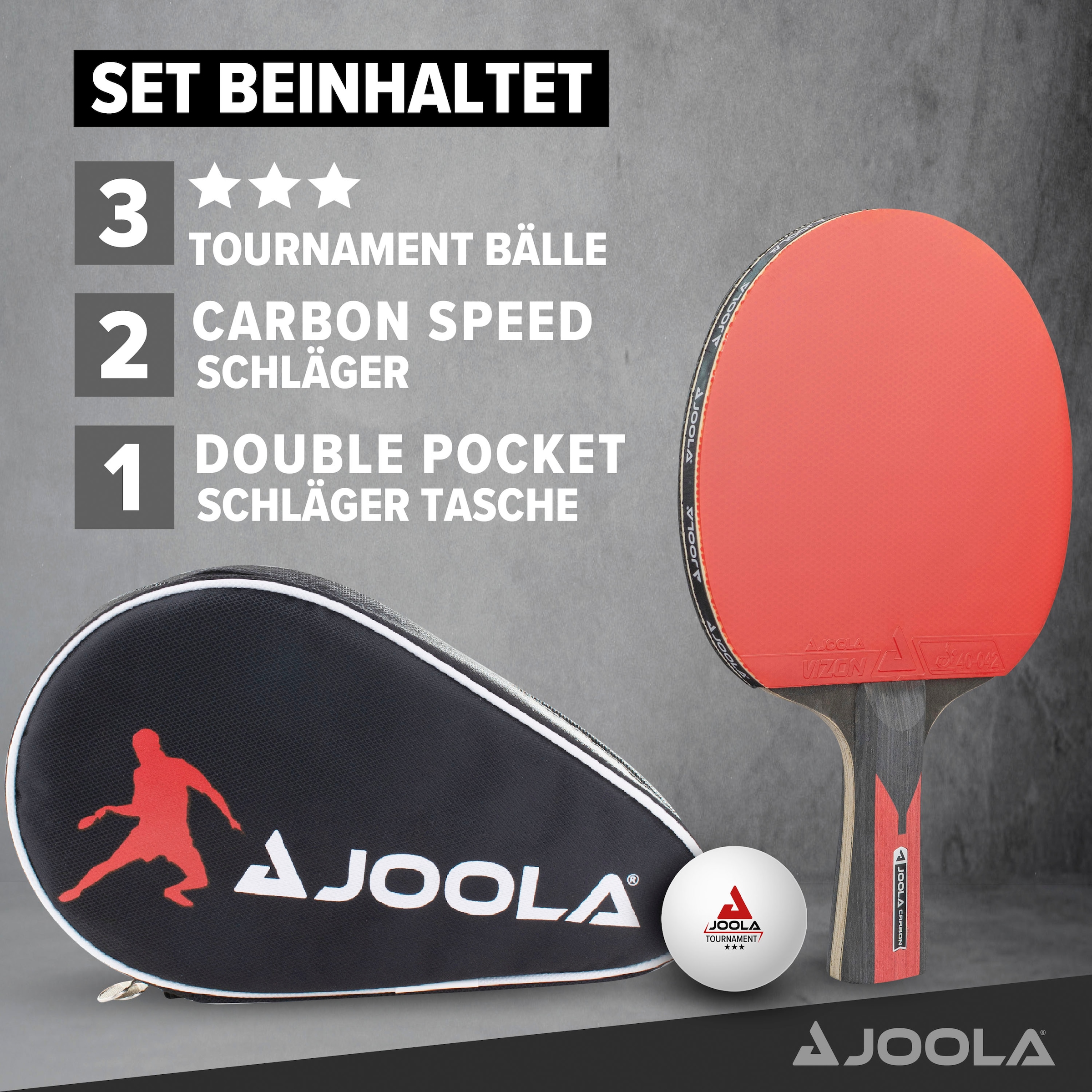 Rechnung | Duo Bällen-mit Joola Carbon«, »TT-Set mit (Set, Schlägerhülle) Tischtennisschläger auf BAUR