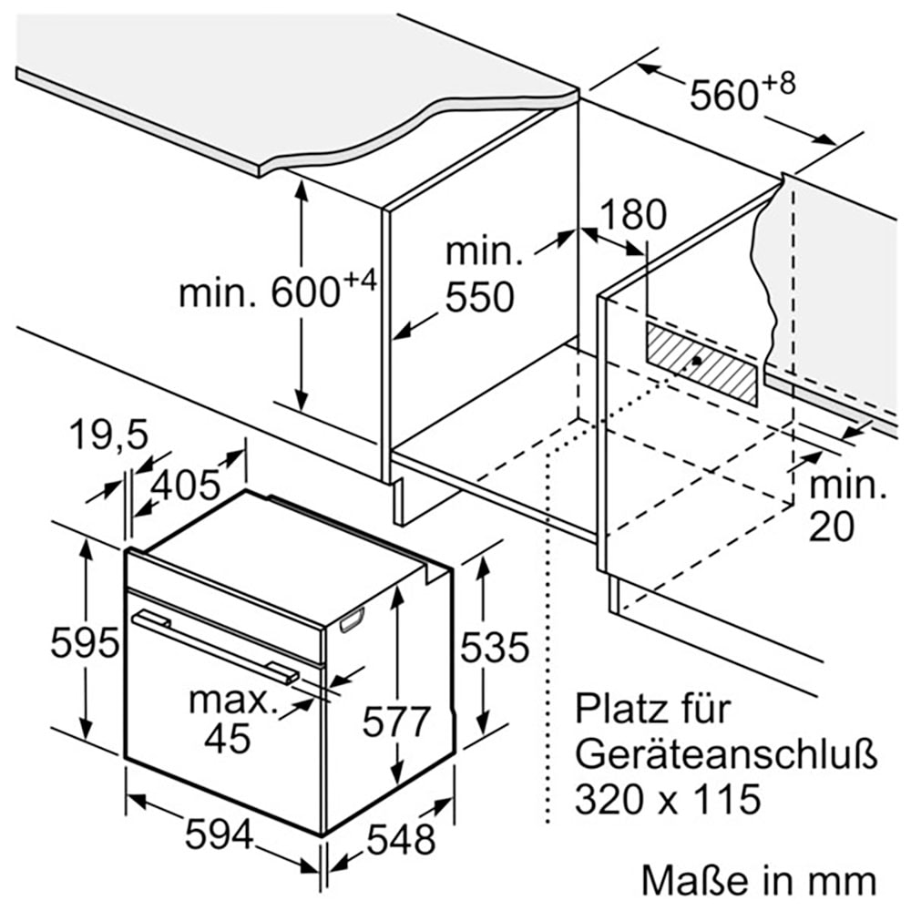 BOSCH Dampfbackofen Serie 8 »HSG7361B1«, mit Teleskopauszug nachrüstbar, AirFry-Funktion