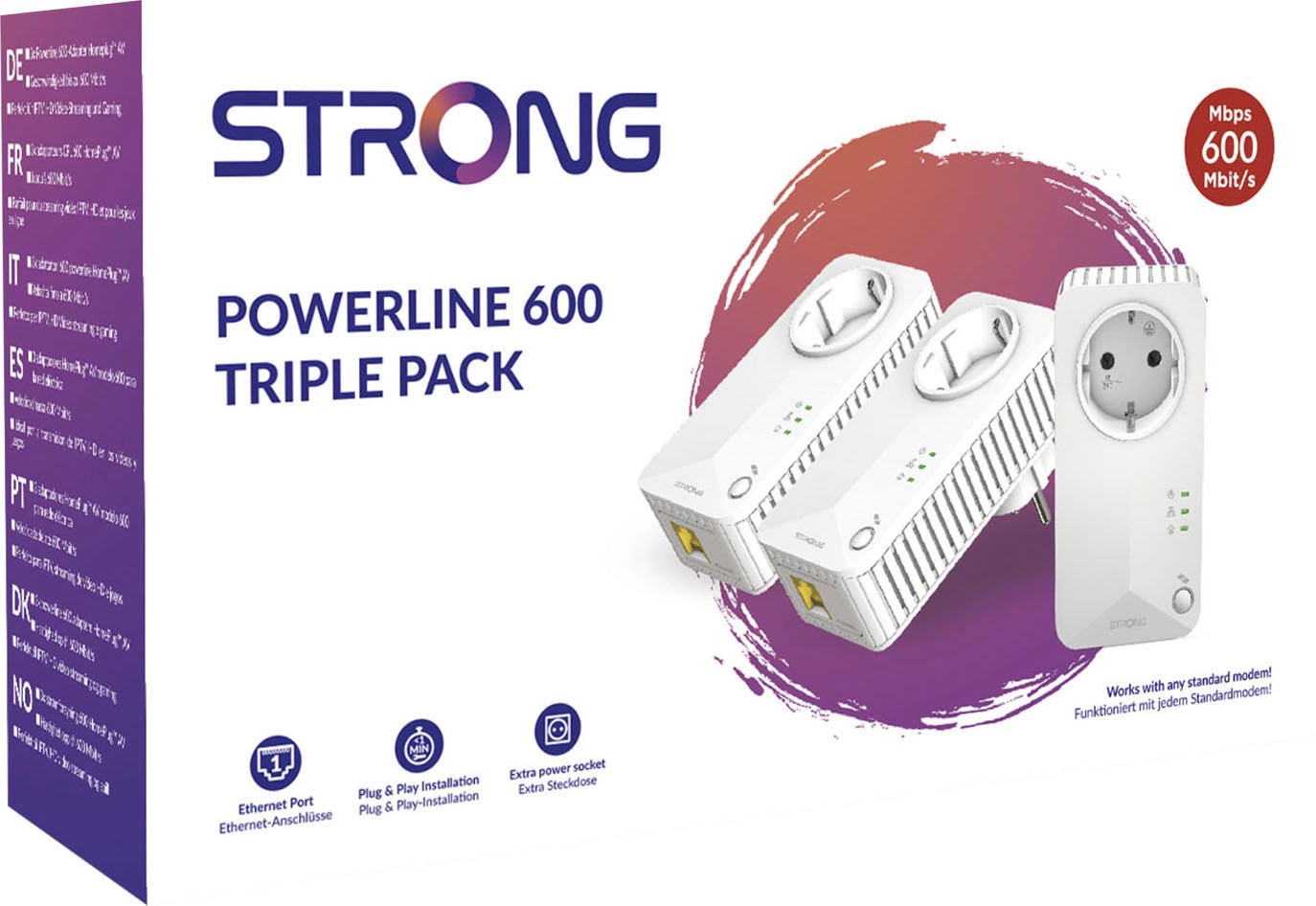Strong Reichweitenverstärker »Powerline WiFi 600 Triple Pack V2«, 600 Mbit/s, 3 Einheiten