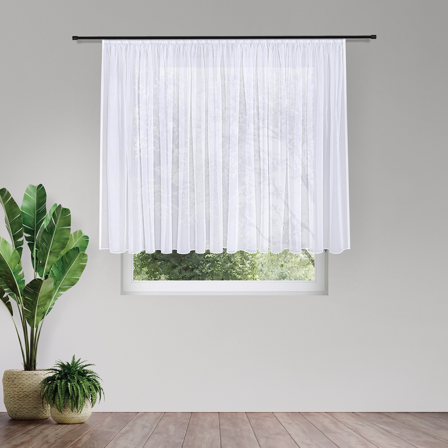 Gerster Gardine "Bianca" Kräuselband 1 Stk. tlg. Fertigstore Voile recyclet günstig online kaufen