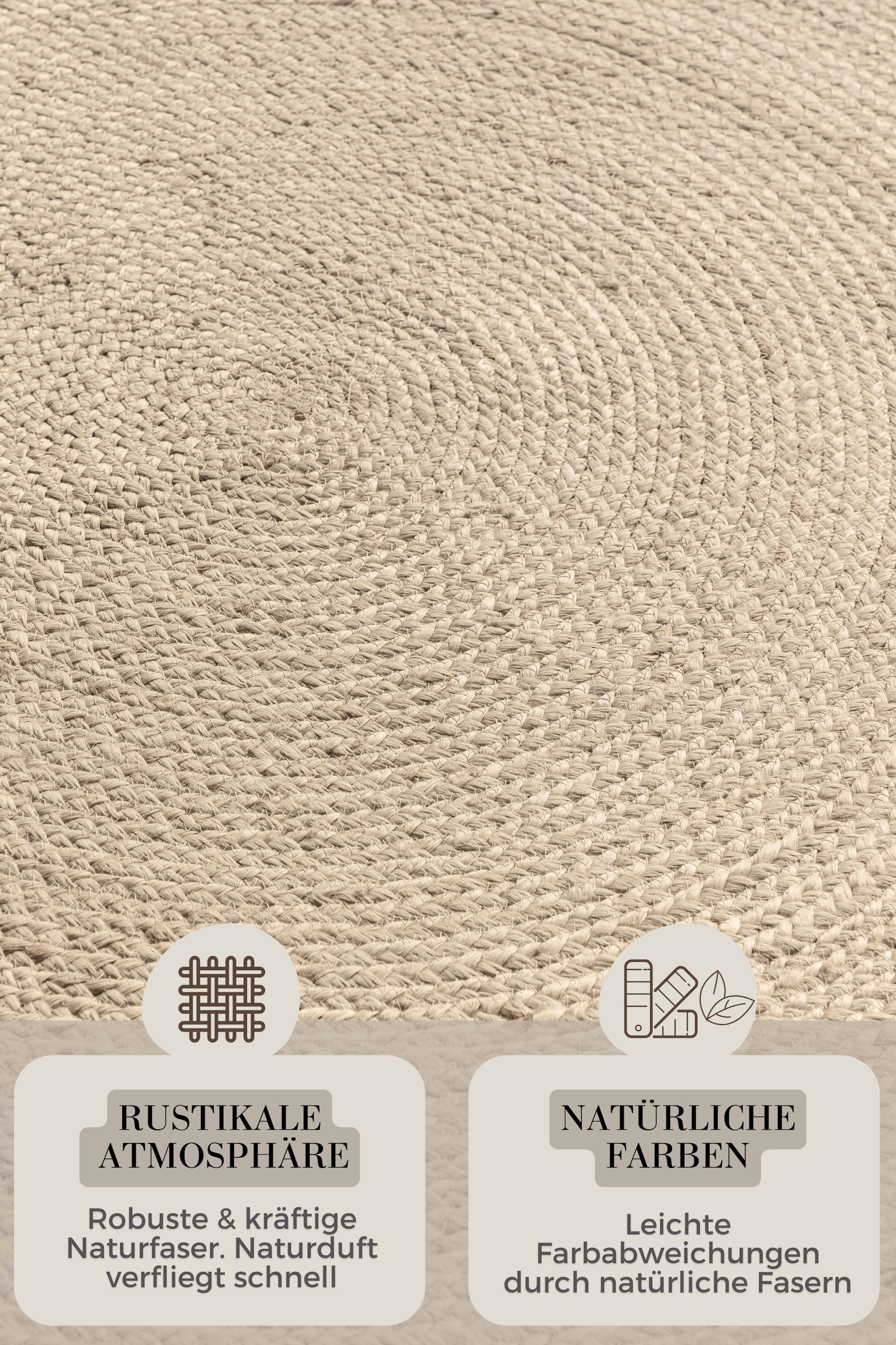 HANSE Home Teppich »Rangpur Juteteppich, in rund und oval« oval 10 mm Höhe handgewebt, 100% Jute , Natur, Wohnzimmer, Flur, Boho, Skandi
