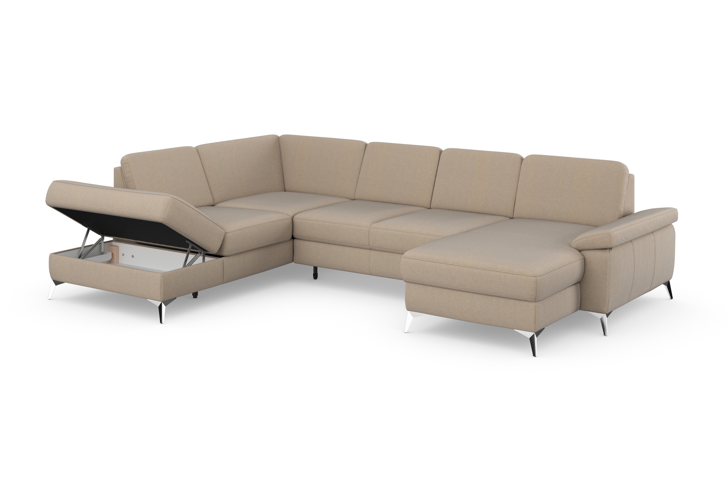sit&more Wohnlandschaft »Padua U-Form«, inklusive Sitztiefenverstellung, Armteilfunktion und Federkern
