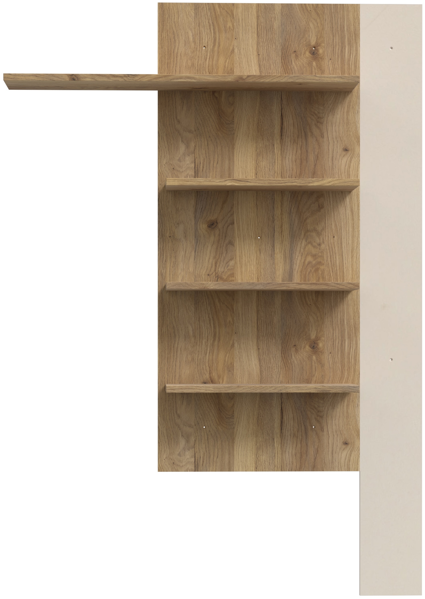 FORTE Wandregal B/H/T 132,5/190/21,9cm, 4 Ablageböden