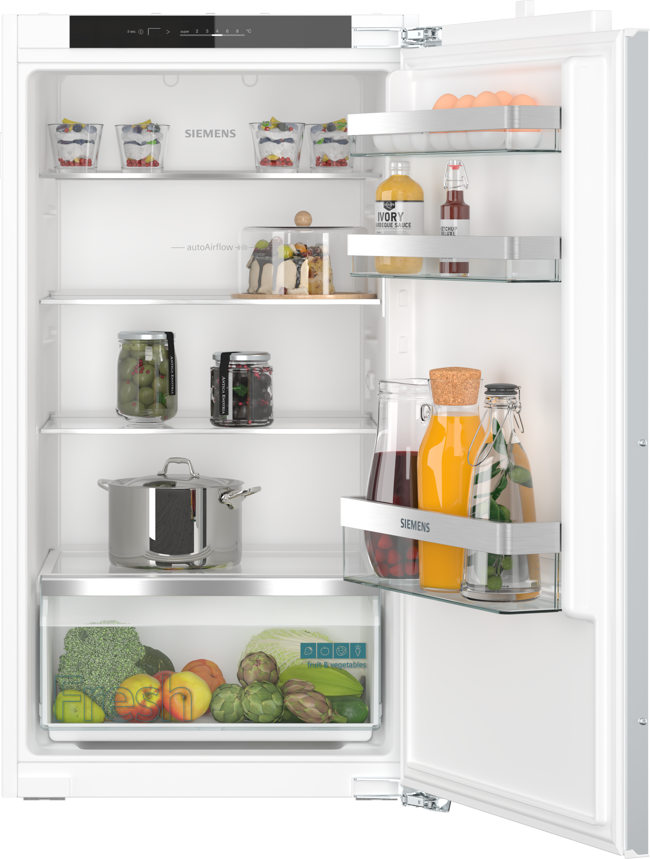 SIEMENS Einbaukühlschrank "KI31R2FE0", Rechtsanschlag, wechselbar, silber, Kühlschränke