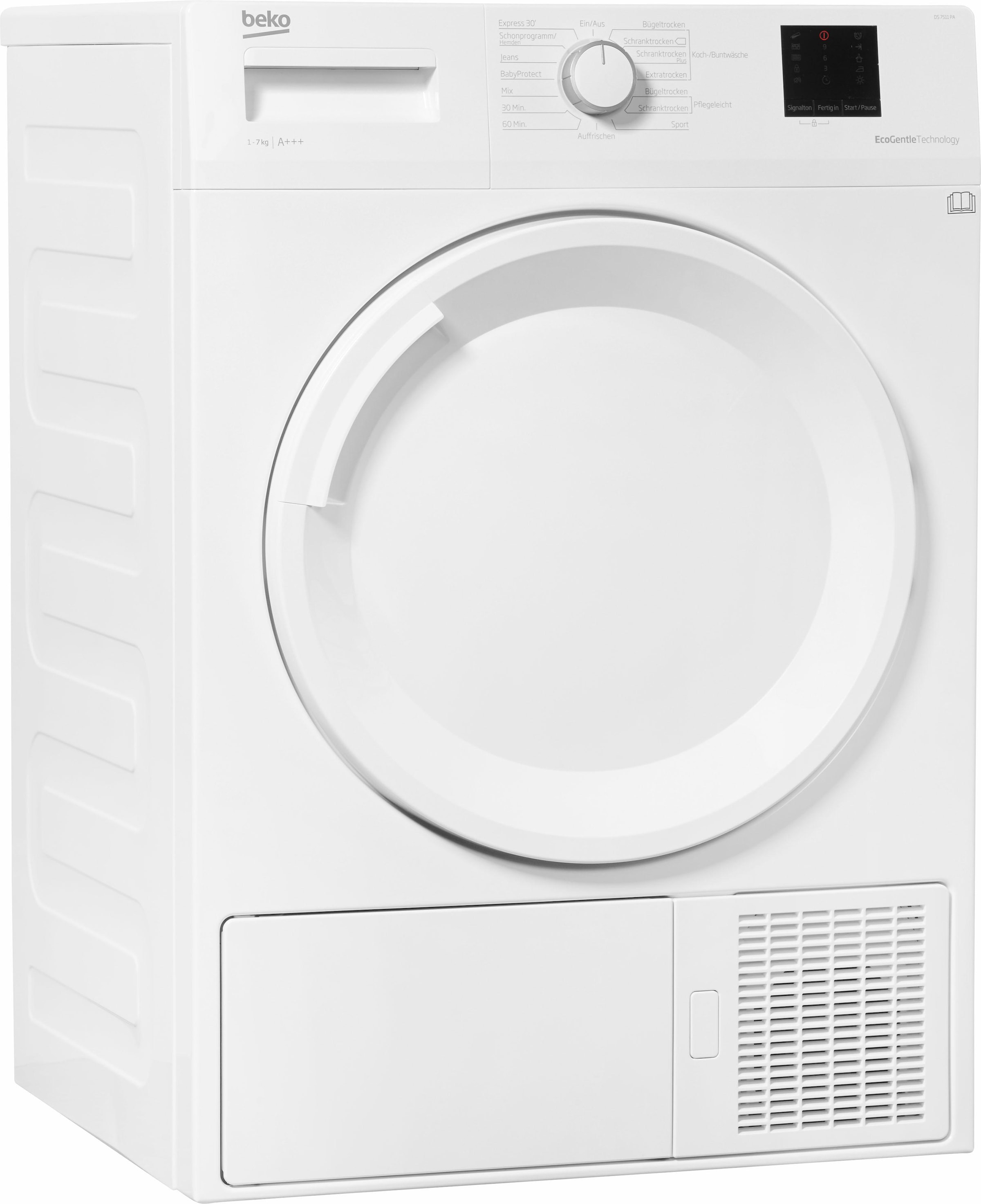 BEKO Wärmepumpentrockner "DS7511PA", 7 kg, Knitterschutz, Startzeitvorwahl, EcoGentle