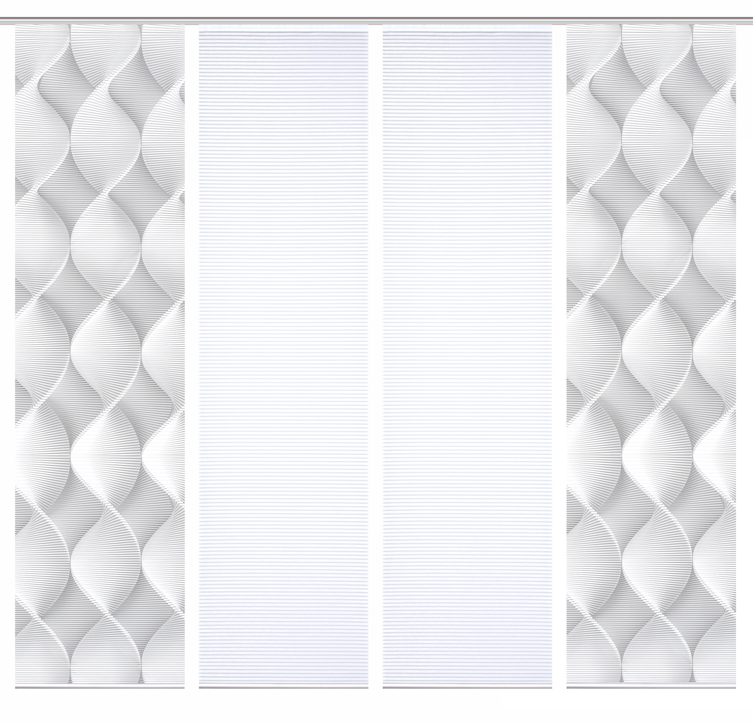 Thumbnail - HOME in green Schiebegardine "LAMIRA" Paneelwagen 4 Stk. tlg. SET DIGITALDRUCK,BAMBUSOPTIK RECYCELT