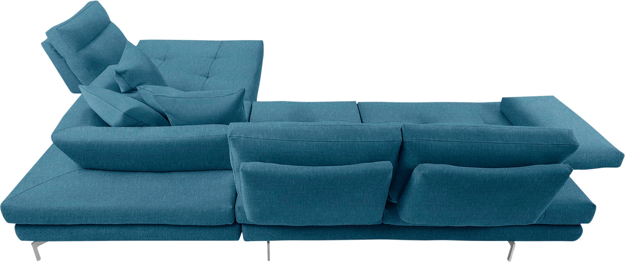 CALIA ITALIA Ecksofa »Toby Wing, L-Form, Designsofa mit sensationellem Sitzkomfort«, Sitztiefenverstell.,wahlw. mit Kissen-Set, Füße chrom glänzend