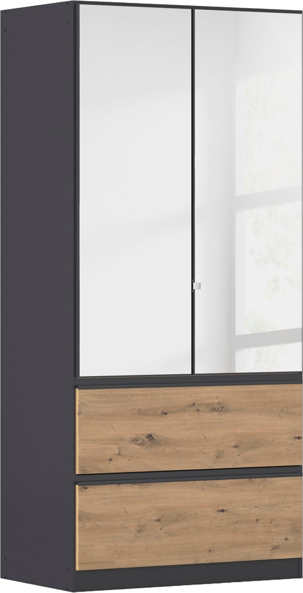 rauch Drehtürenschrank "Kleiderschrank Schrank Garderobe COSTA in den Breiten 91/136/181 cm" in 3 Ausstattungen BASIC/CLASSIC/PREMIUM, mit Spiegel, grifflose Front und Push-to-Open Funktion MADE IN GERMANY
