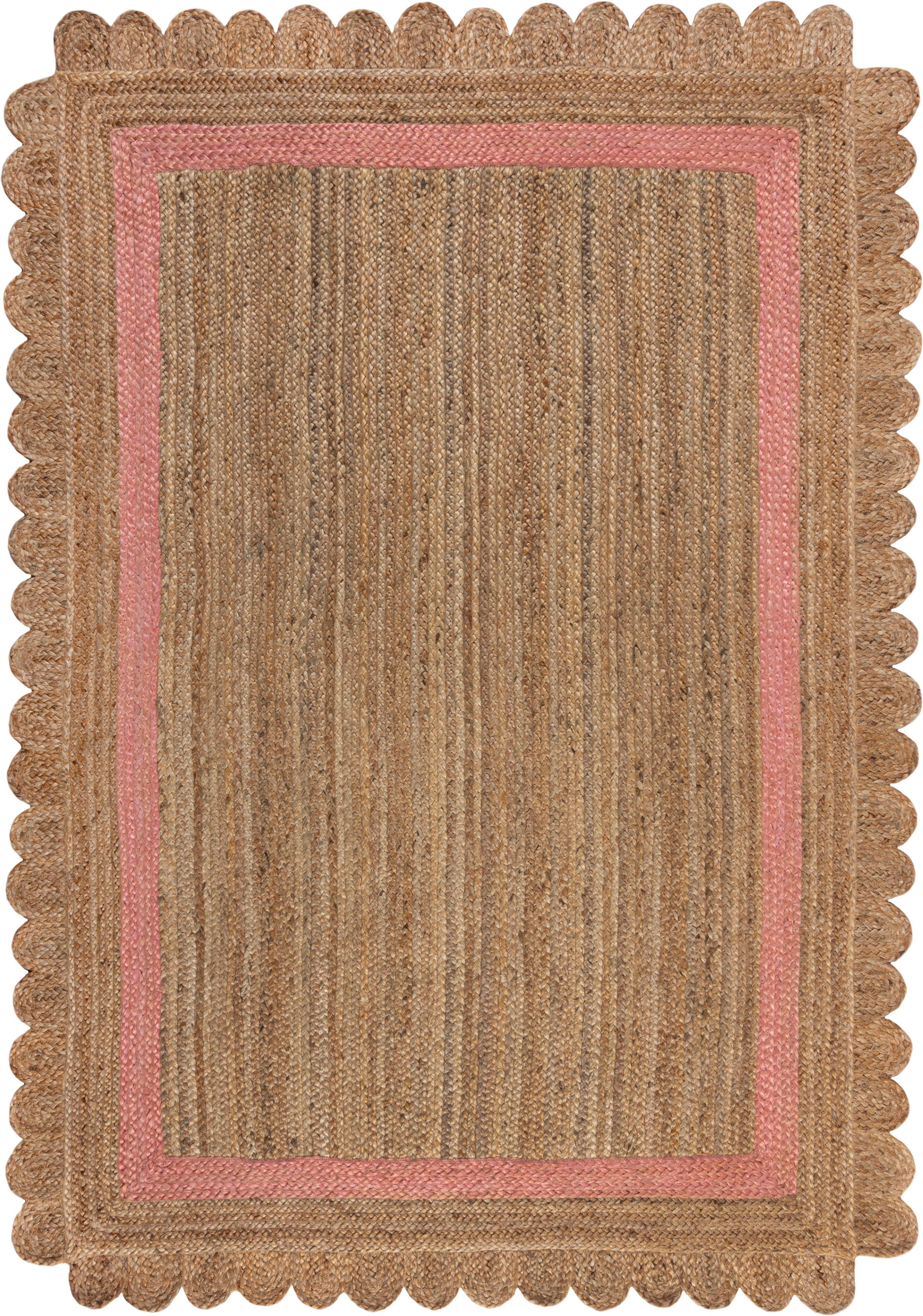 FLAIR RUGS Teppich "Grace aus Jute mit Muschelrandsaum" rechteckig 7 mm Höh günstig online kaufen