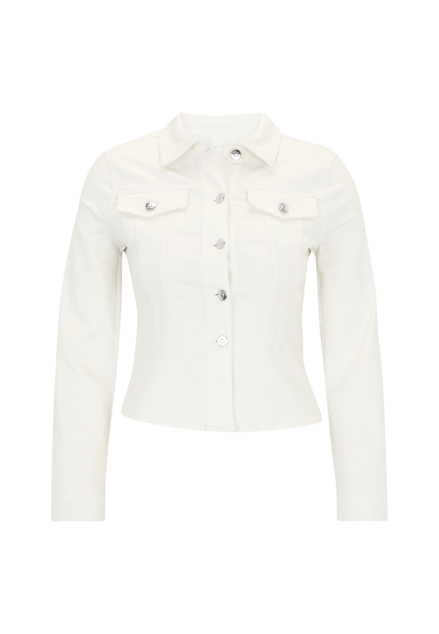 Zero Jackenblazer »zero Jeansjacke weiß mit Knopfleiste«, Knopfleiste