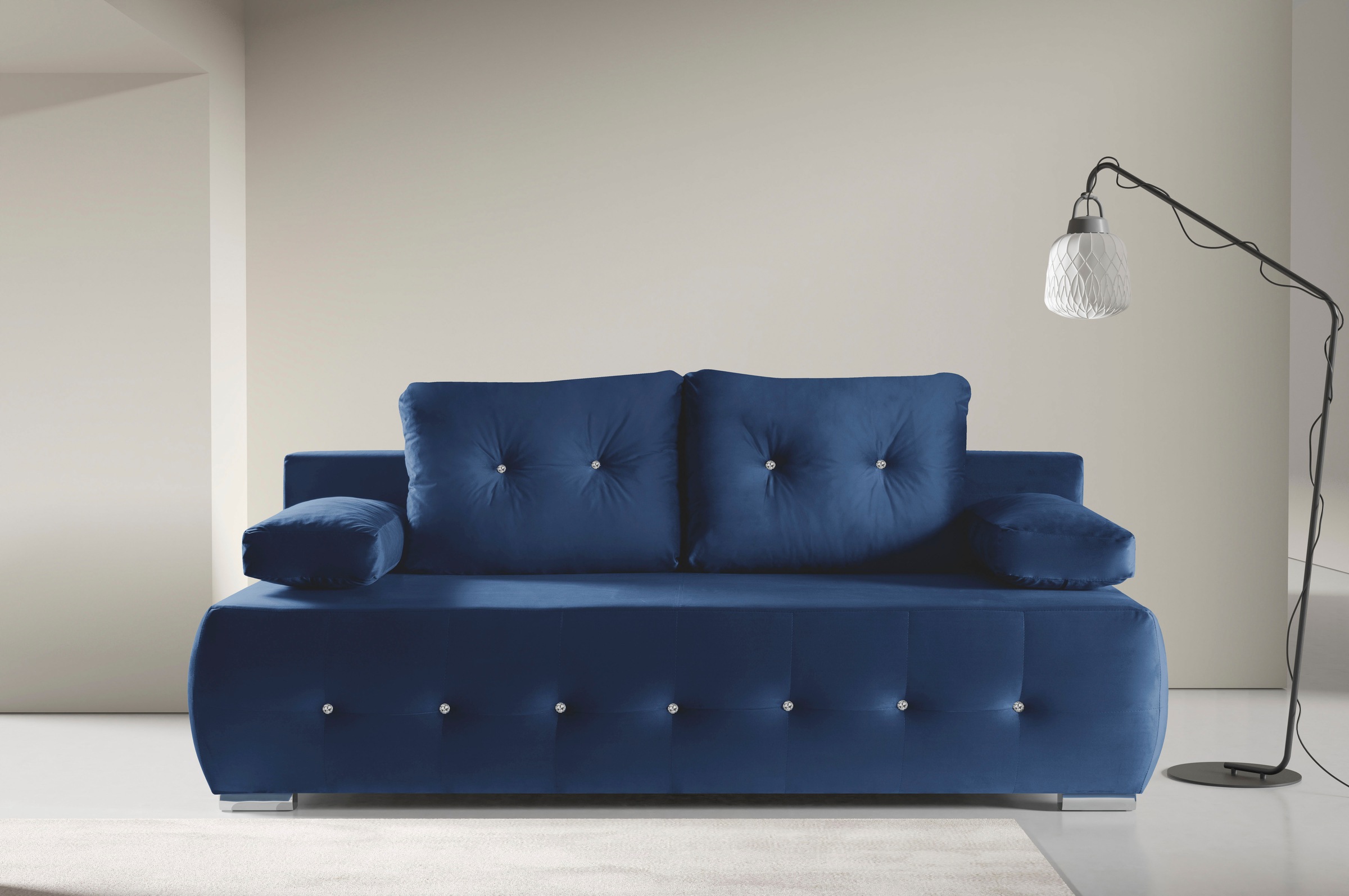 WERK2 Schlafsofa "Monaco", 2-Sitzer Schlafcouch mit Bettkasten & funkelnden günstig online kaufen
